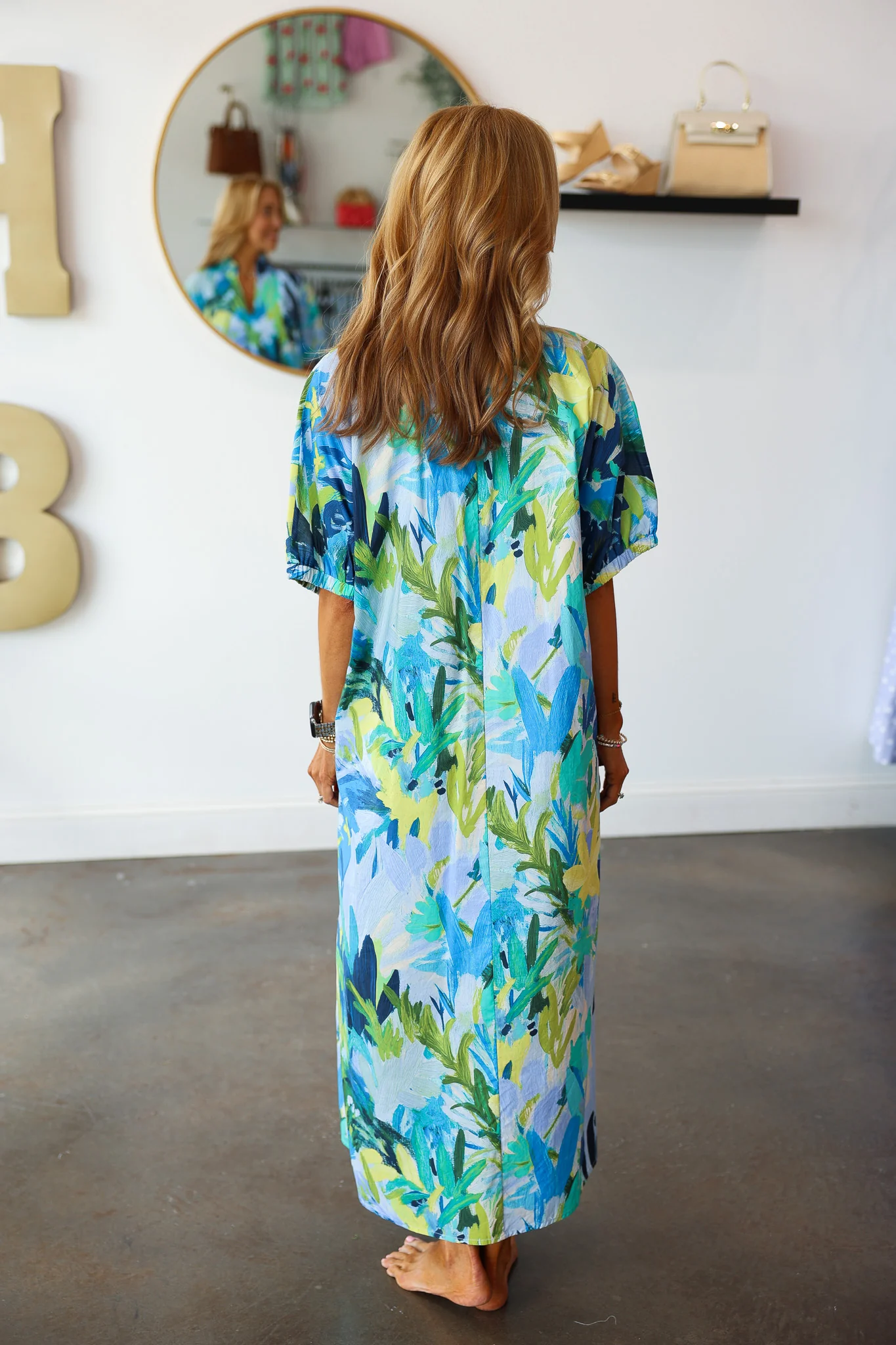 Abstract Print Dress - Blue - Image 7