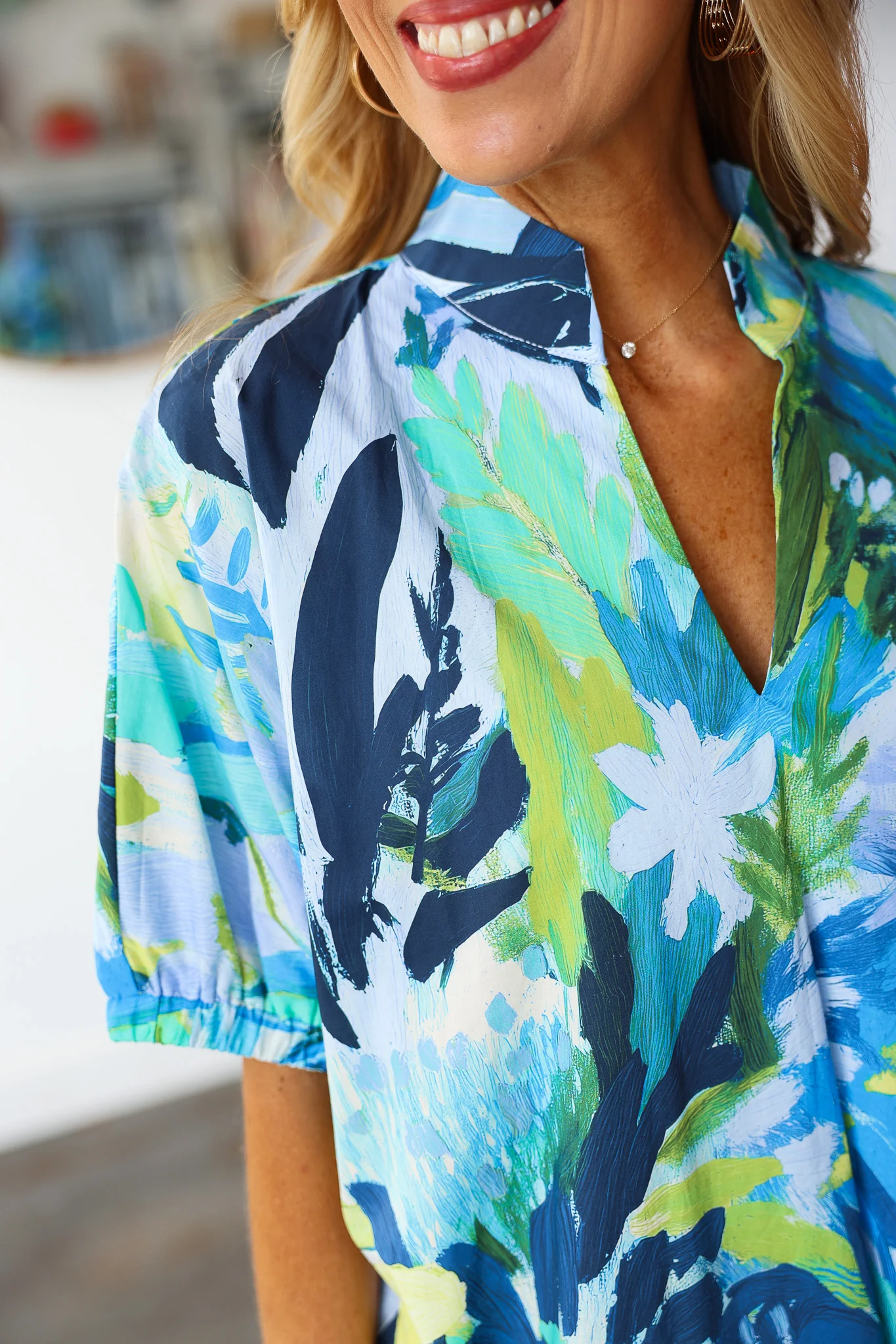 Abstract Print Dress - Blue - Image 8