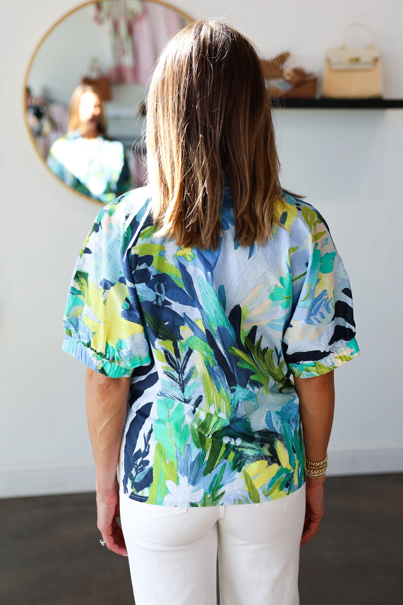Abstract Print Top - Blue - Image 7