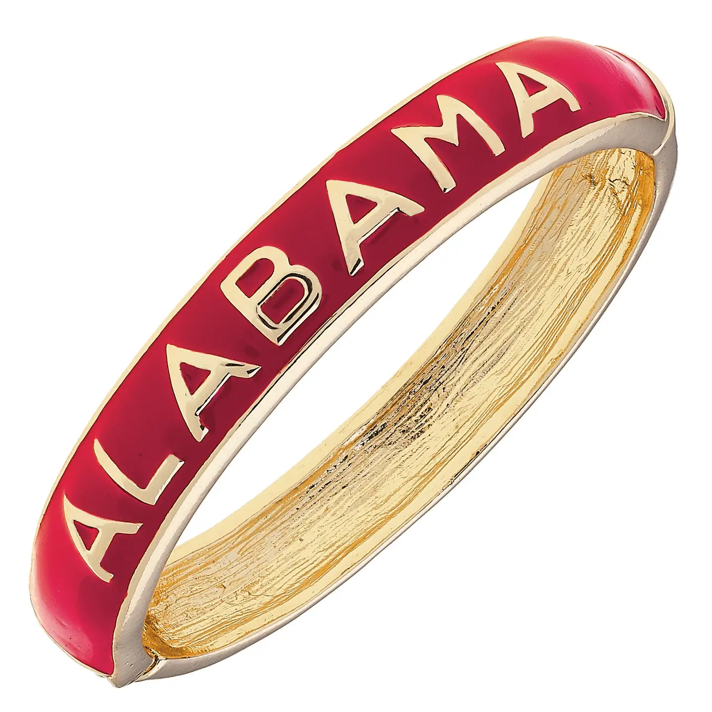 Alabama Sculpted Enamel Hinge Bangle - Red - Image 3