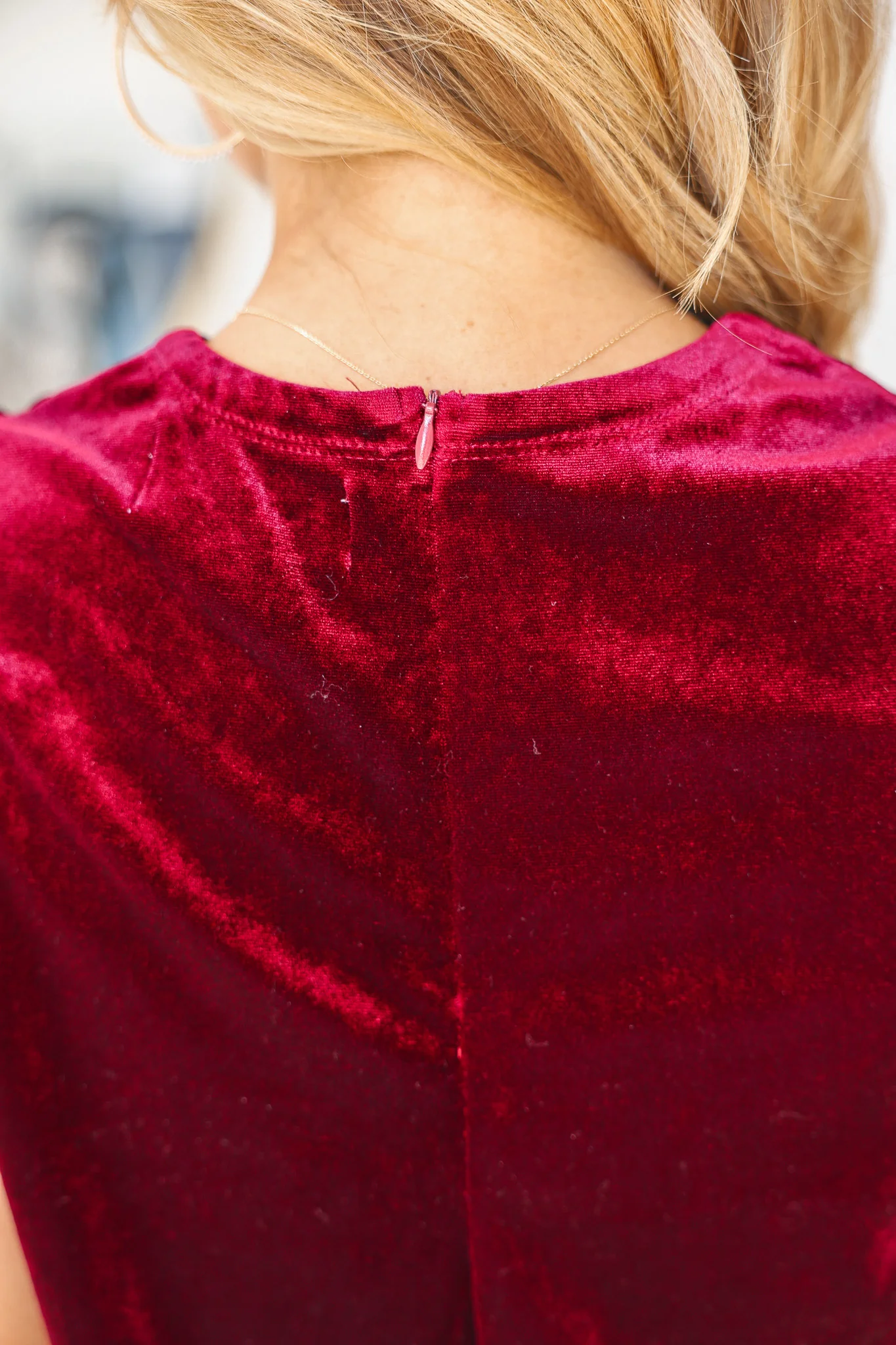 Asymmetrical Velvet Tank - Cherry - Image 7