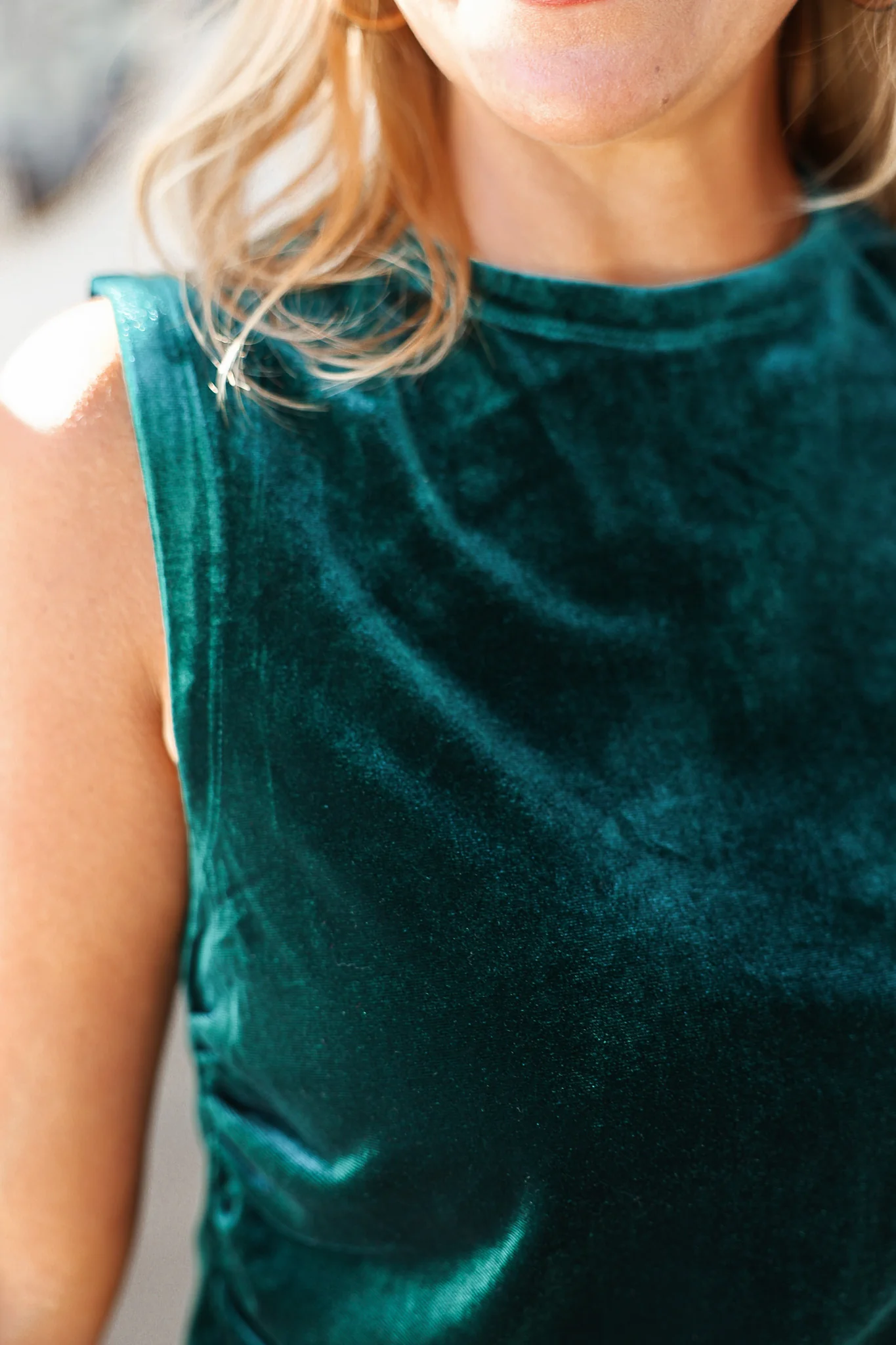 Asymmetrical Velvet Tank - Rainforest - Image 7
