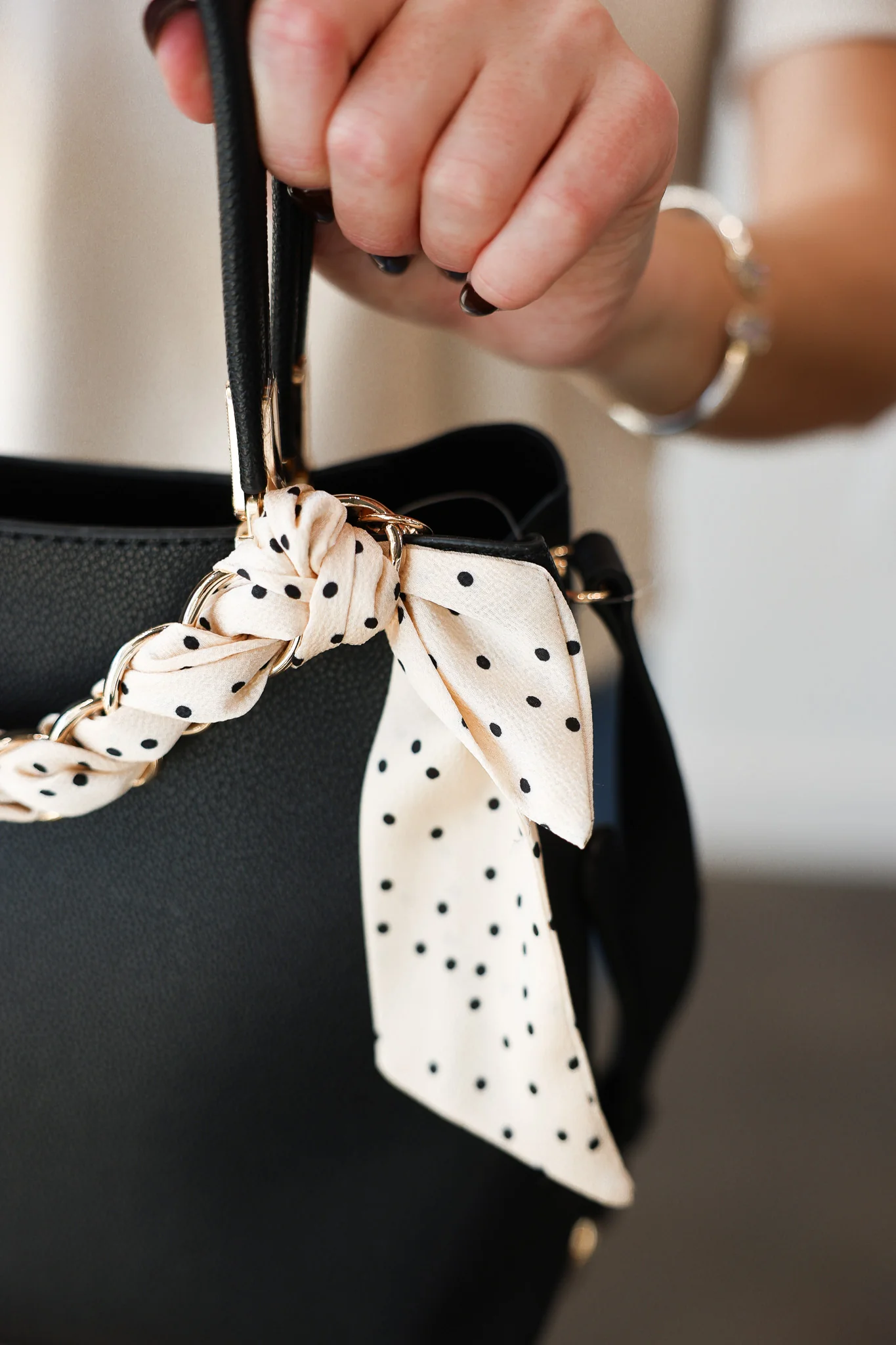 Bag Chain - Cream Polka Dot - Image 3