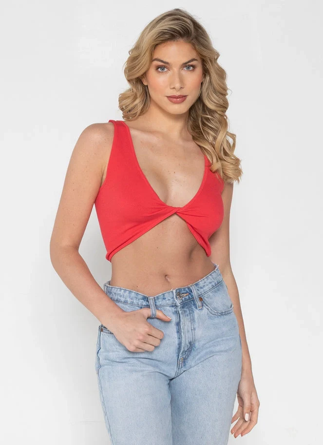 Bamboo Rib Reversible Twist Bralette - Black - Image 3