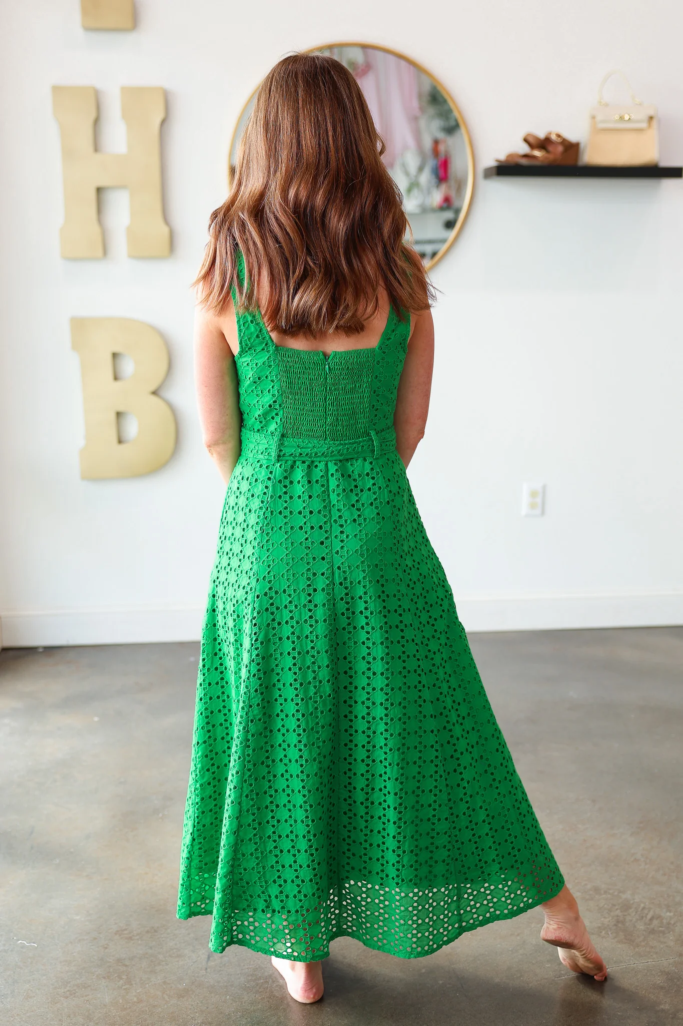 Belted Maxi Dress - Green - Image 7