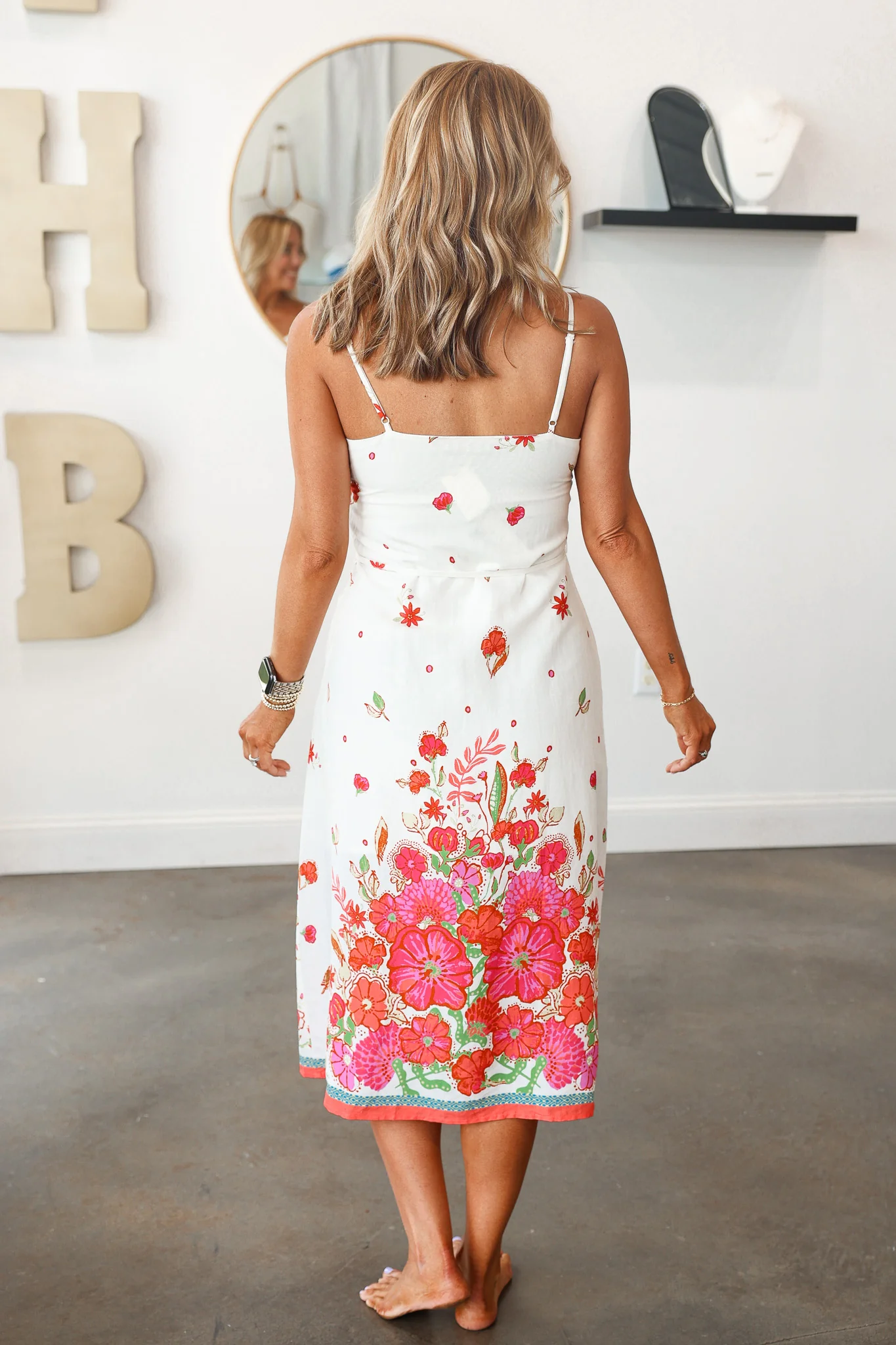 Border Printed Midi Dress - Image 6