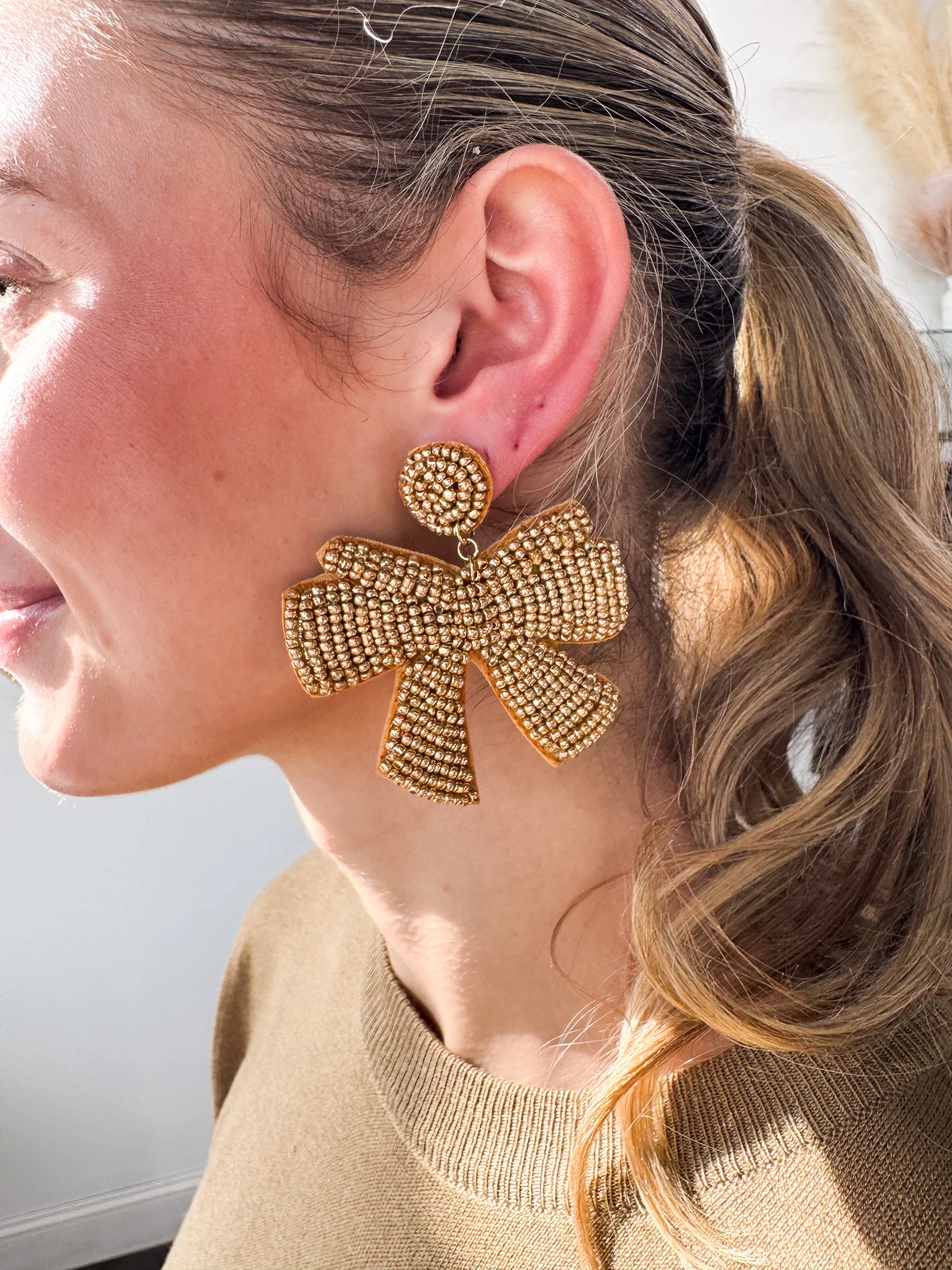 Bow Earrings - Gold