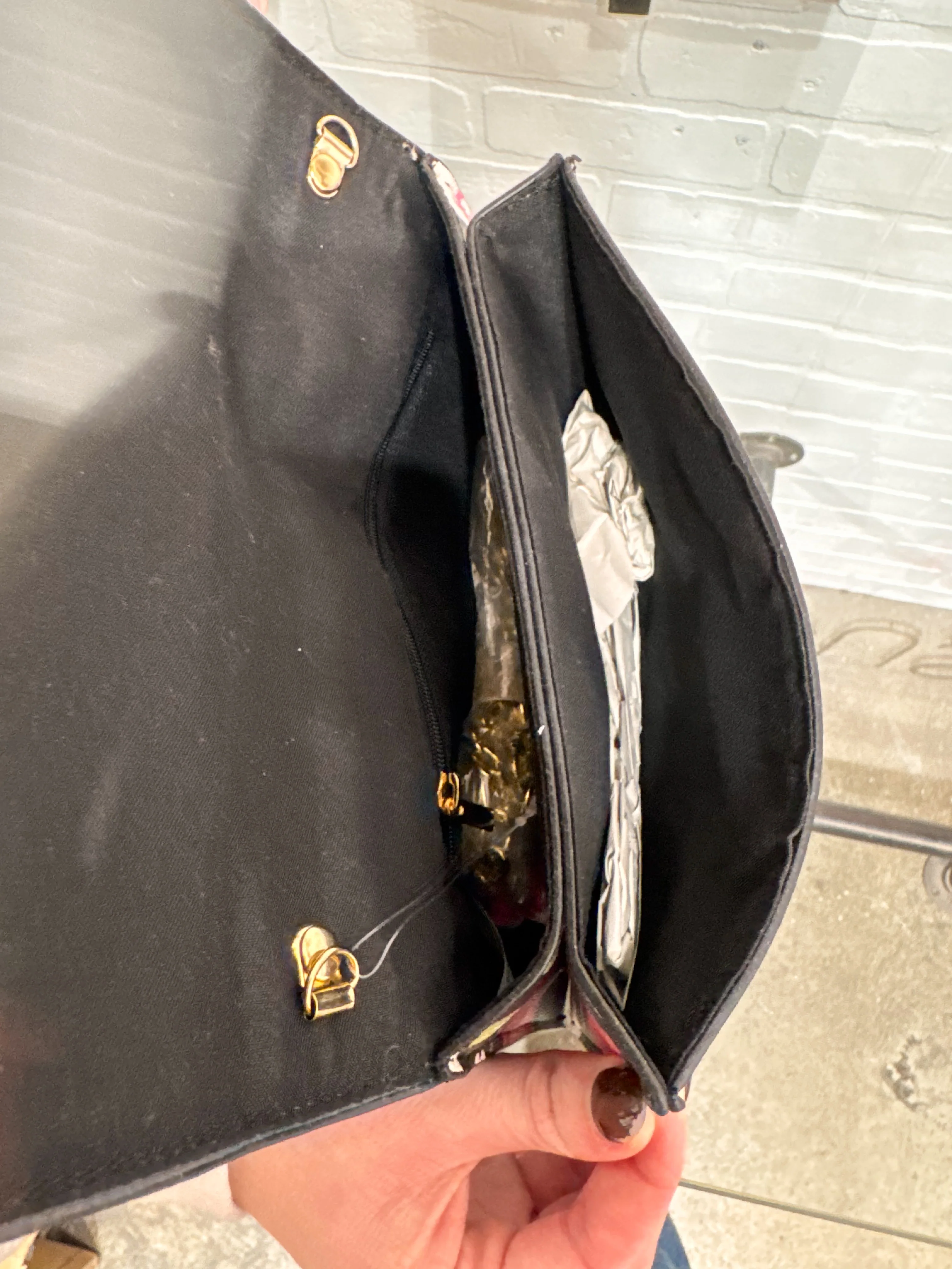 Bow Front Bag - Black Floral - Image 2