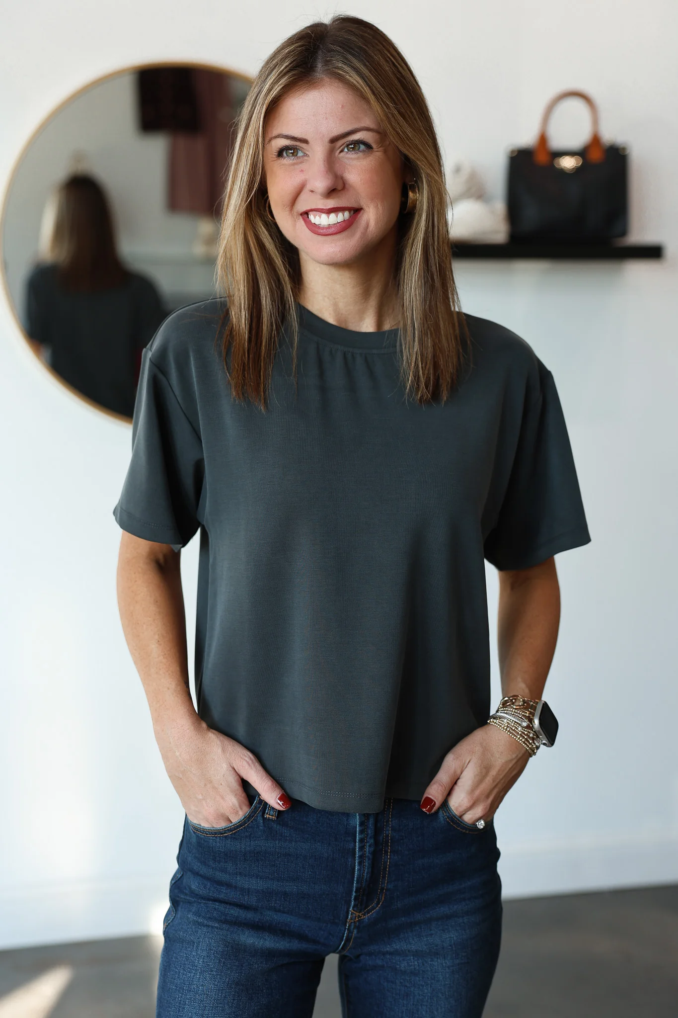 Boxy Tee - Charcoal - Image 3