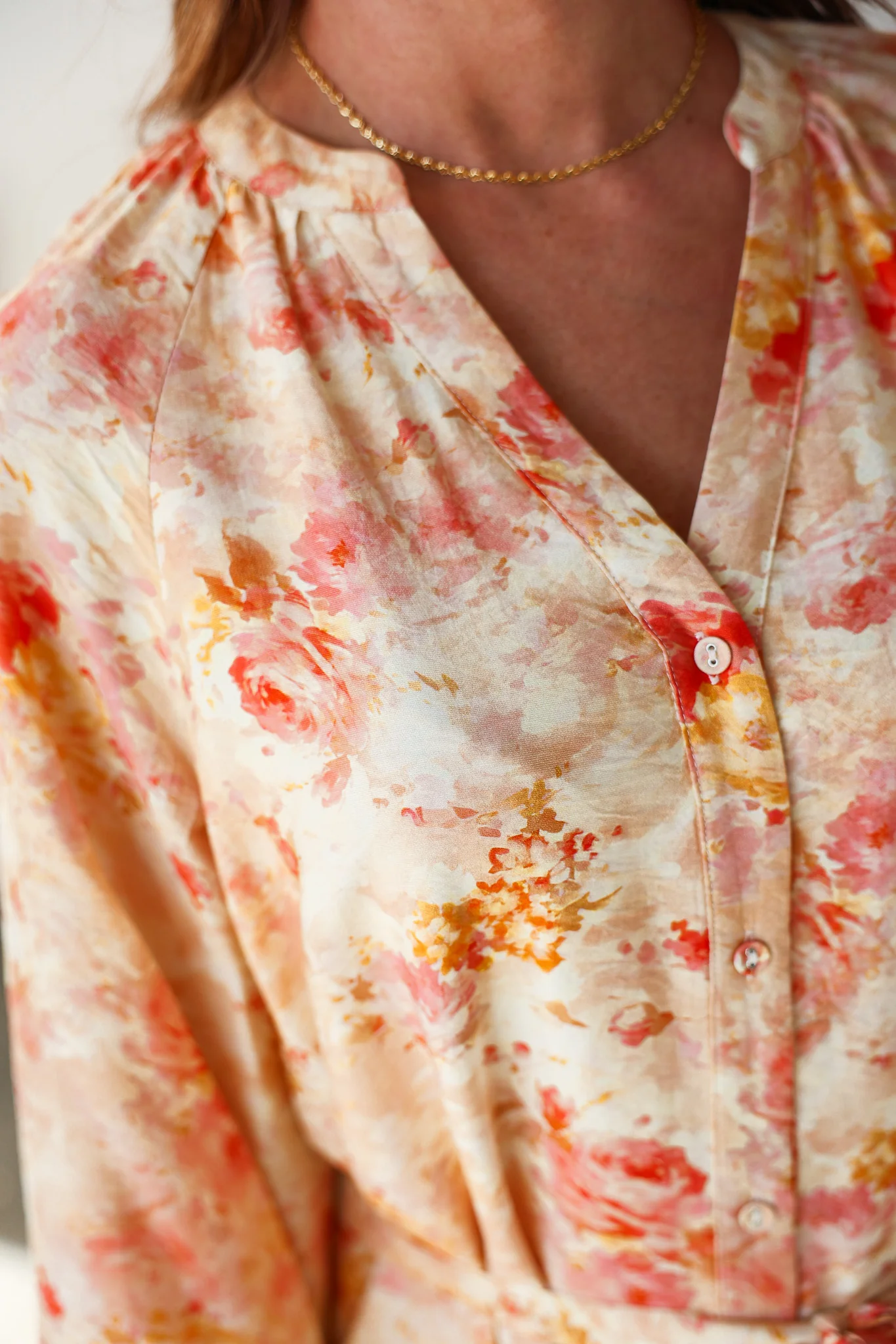 Button Down Tie Waist Dress - Peach - Image 7