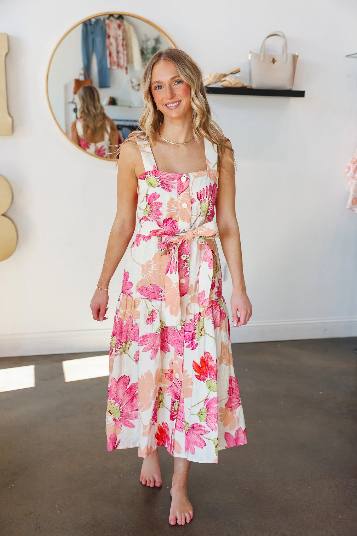 Button Front Floral Dress - Image 2