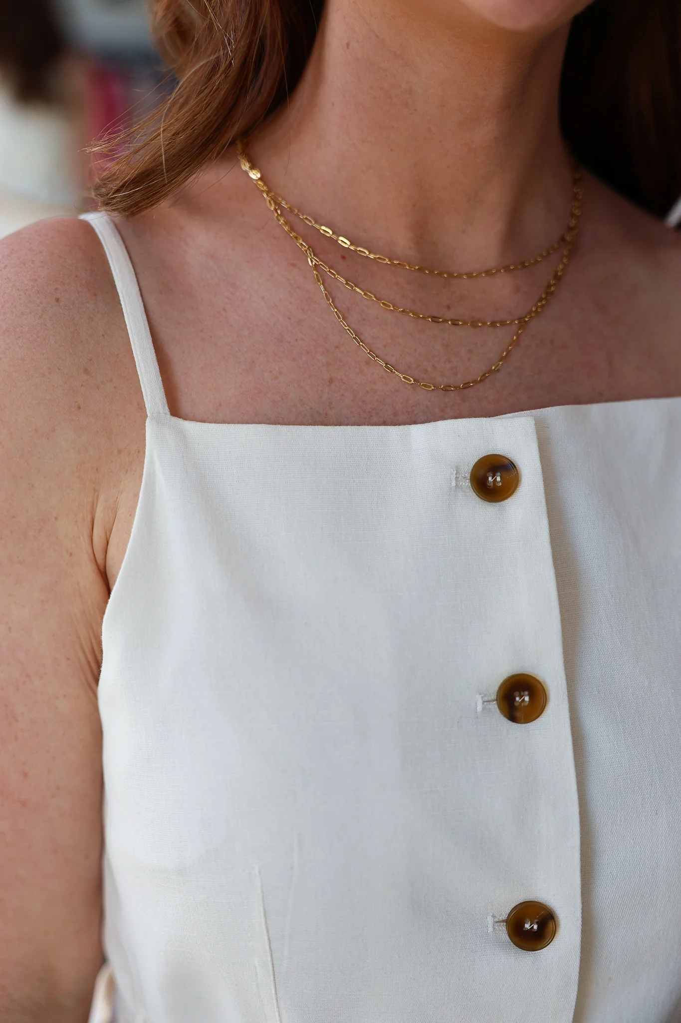 Button Front Top - White - Image 7