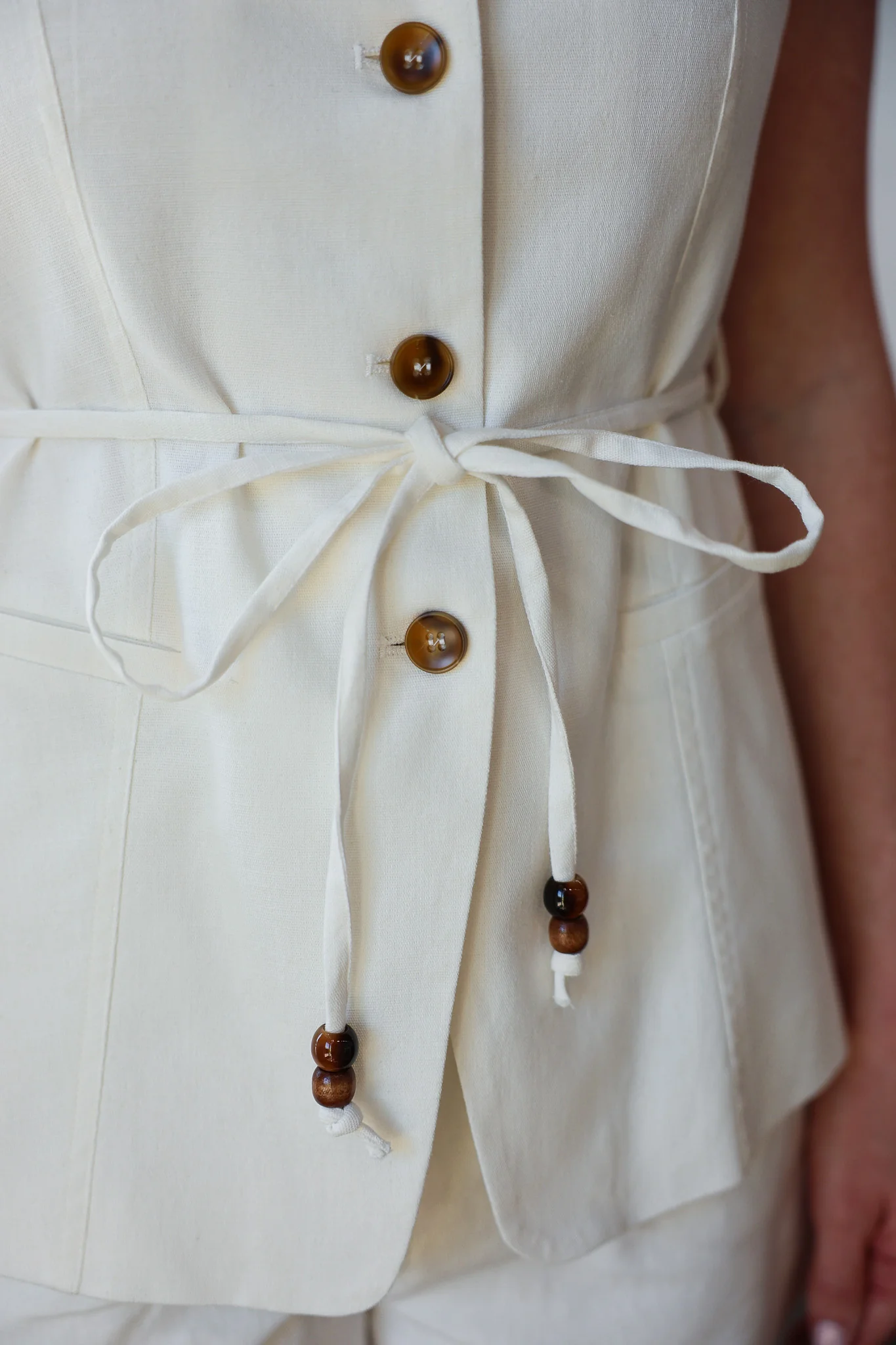 Button Front Top - White - Image 8