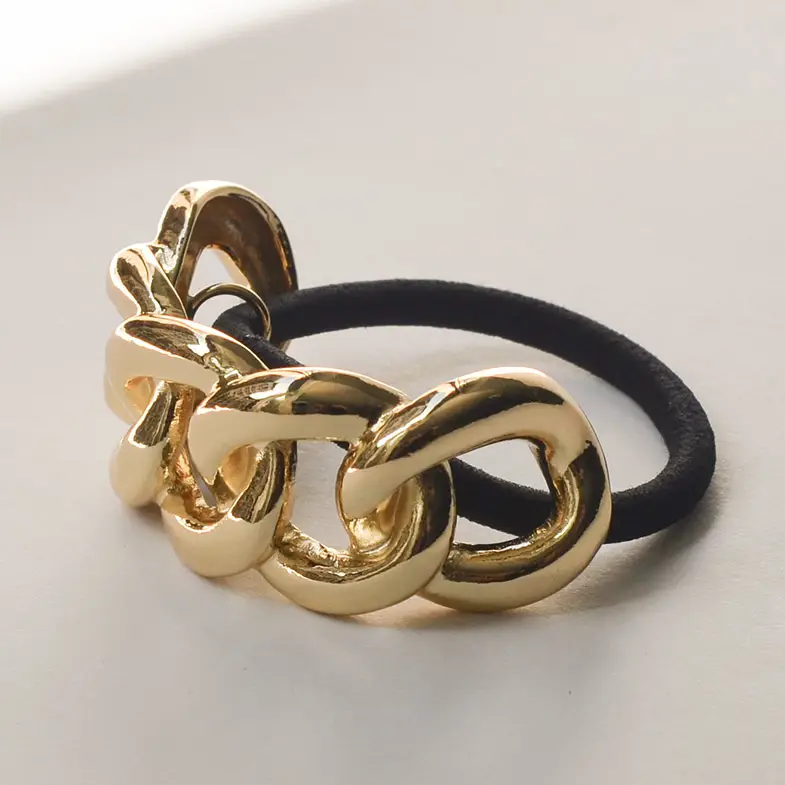 Chic Gold Chain Link Hair Tie - Elegant Ponytail Holder