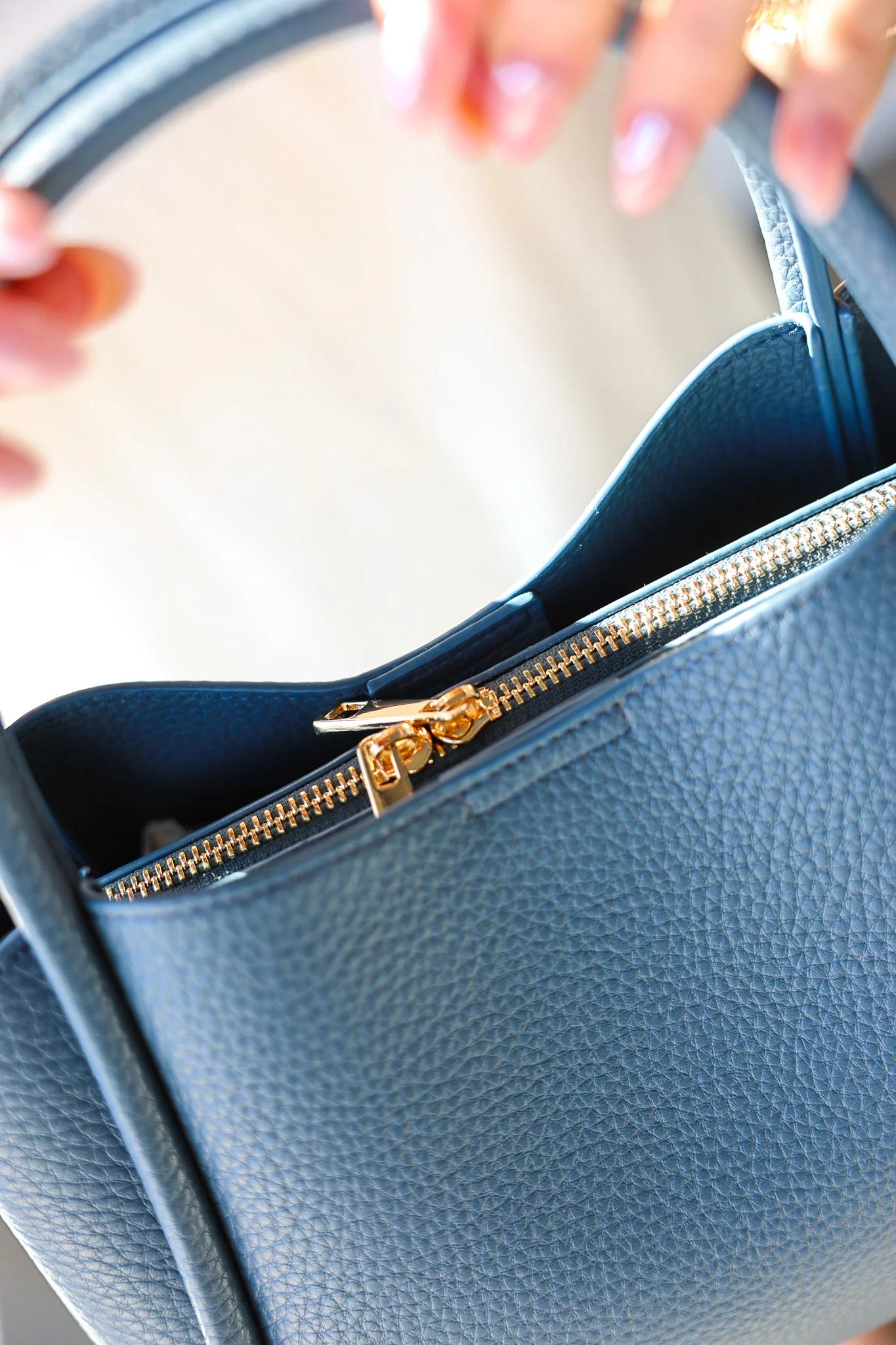 Clara Satchel/Crossbody Bag - Navy - Image 3