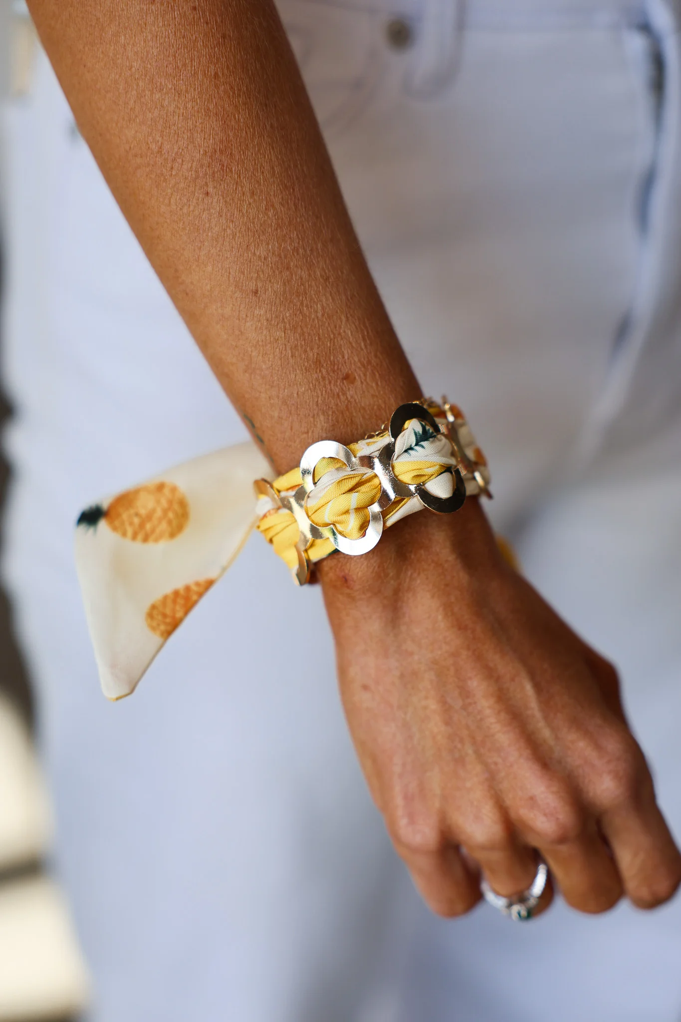 Scarf Bracelet - Yellow - Image 3