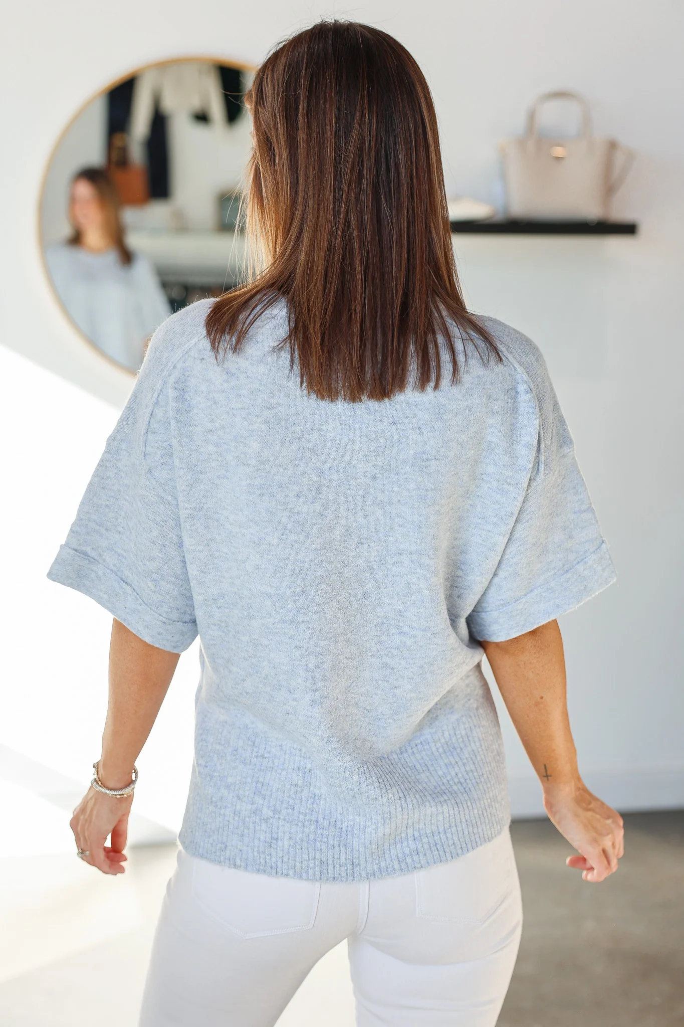 Cuffed Sleeve Sweater - Coastline Blue - Image 5