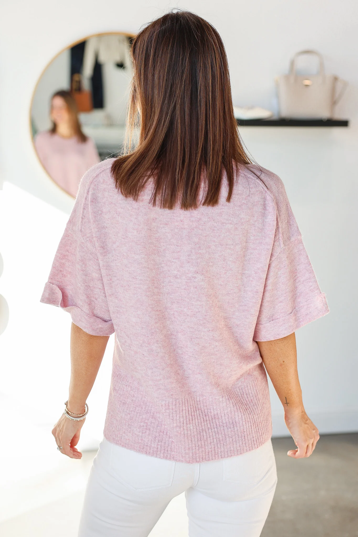 Cuffed Sleeve Sweater - Lilac - Image 5