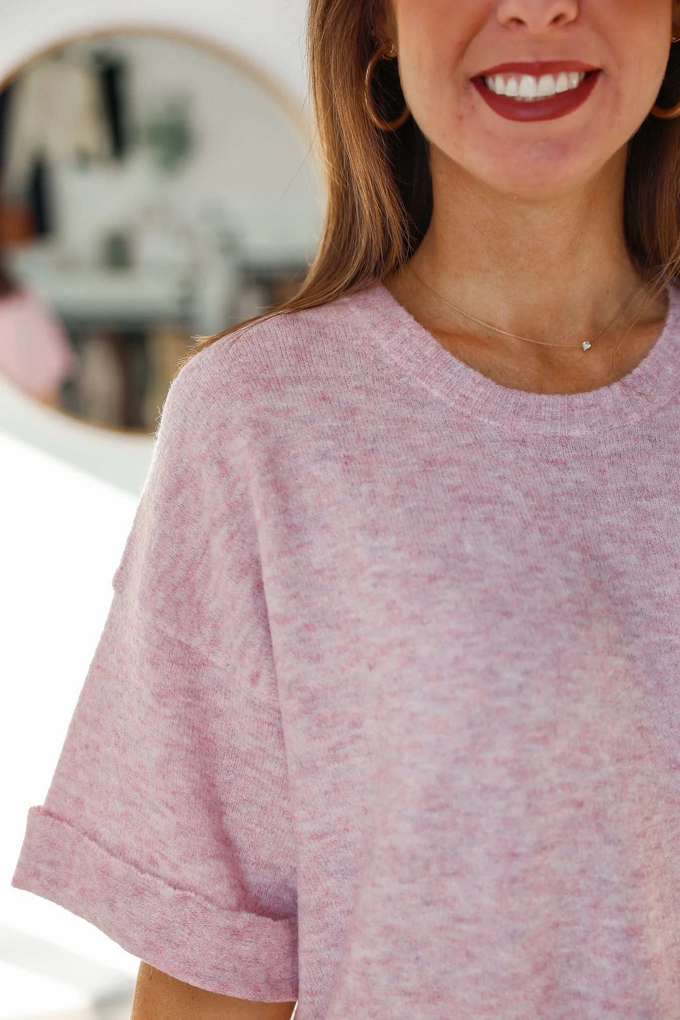 Cuffed Sleeve Sweater - Lilac - Image 7