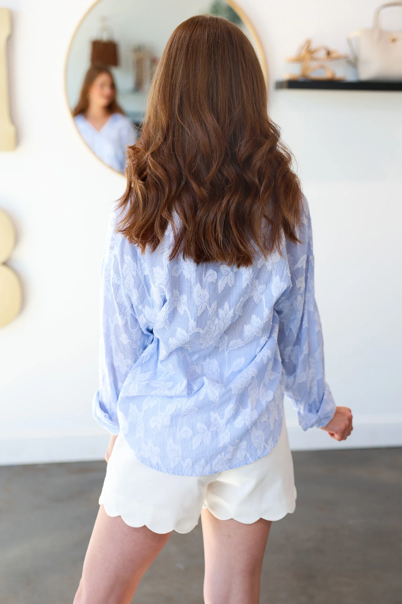 Dear John Adrianna Button Down - Floral Burnout - Image 7