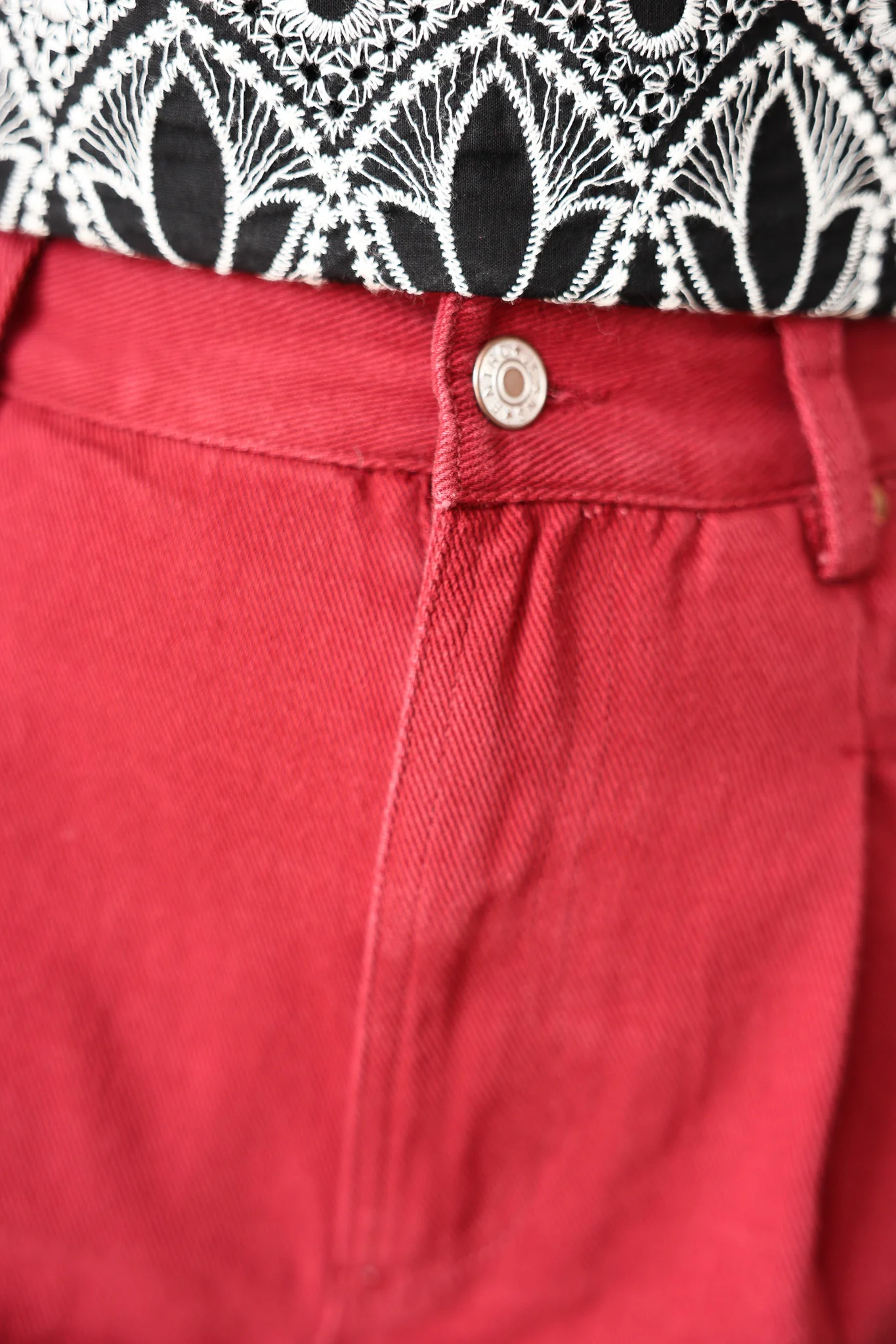 Denim Shorts - Garnet - Image 3