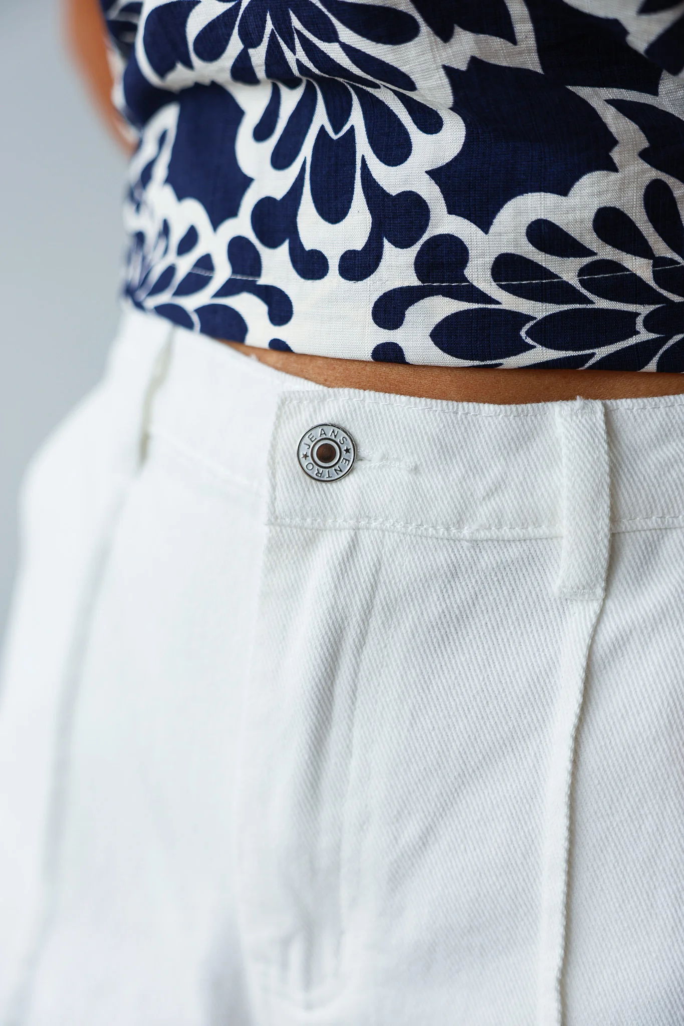 Denim Shorts - White - Image 3