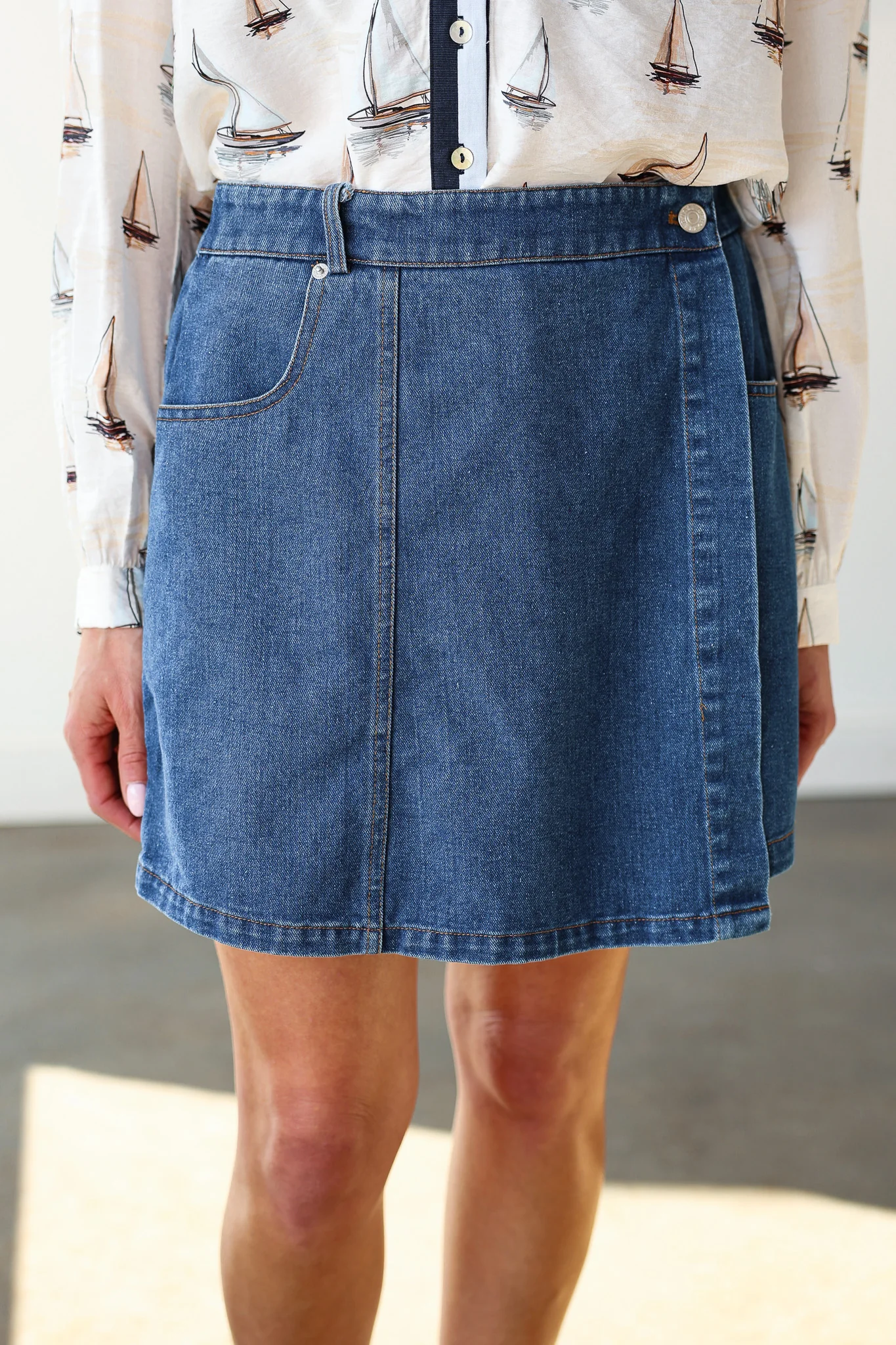 Denim Skort - Dark Wash - Image 2