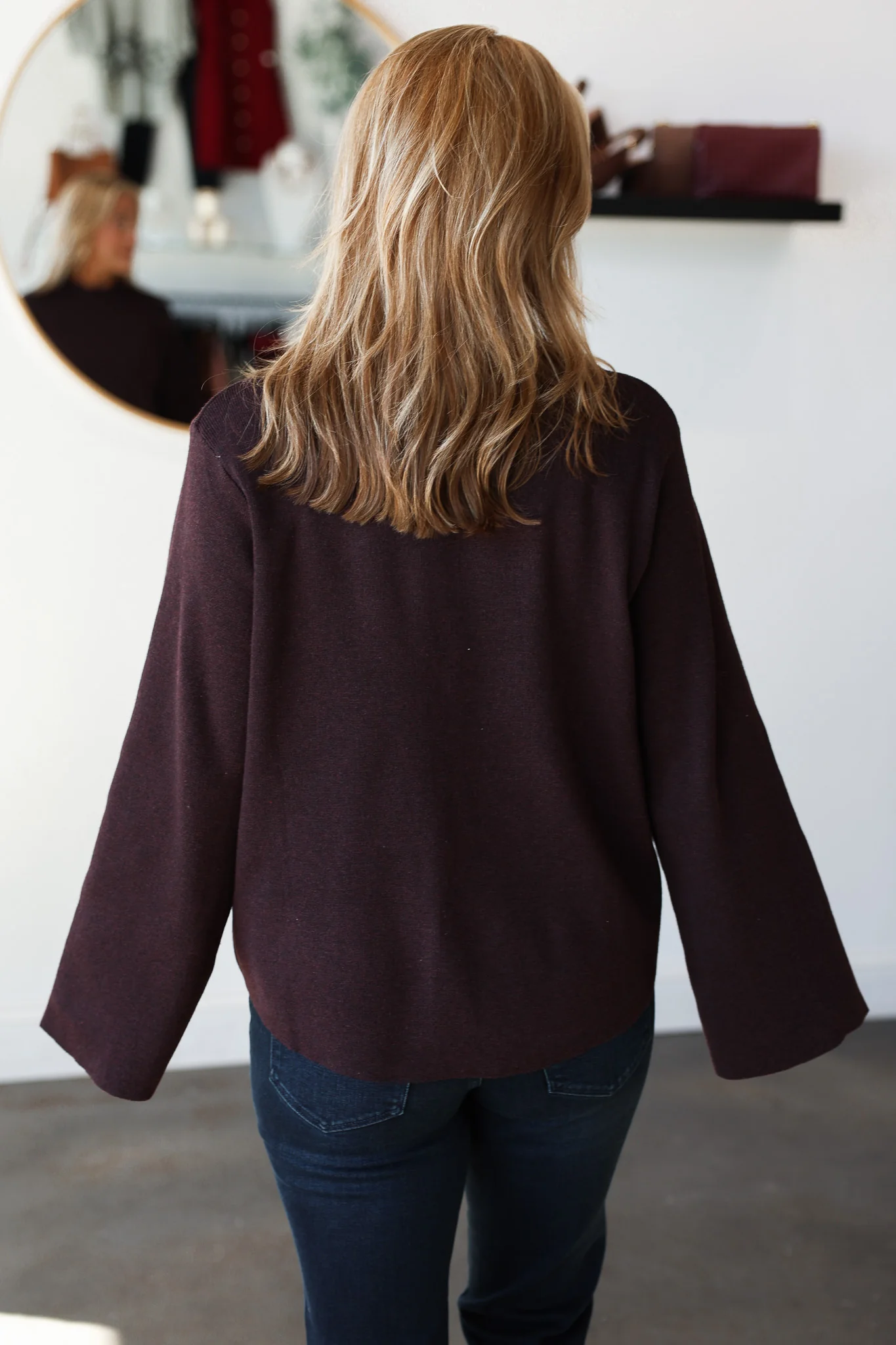 Dressy Knit Sweater - Espresso - Image 7