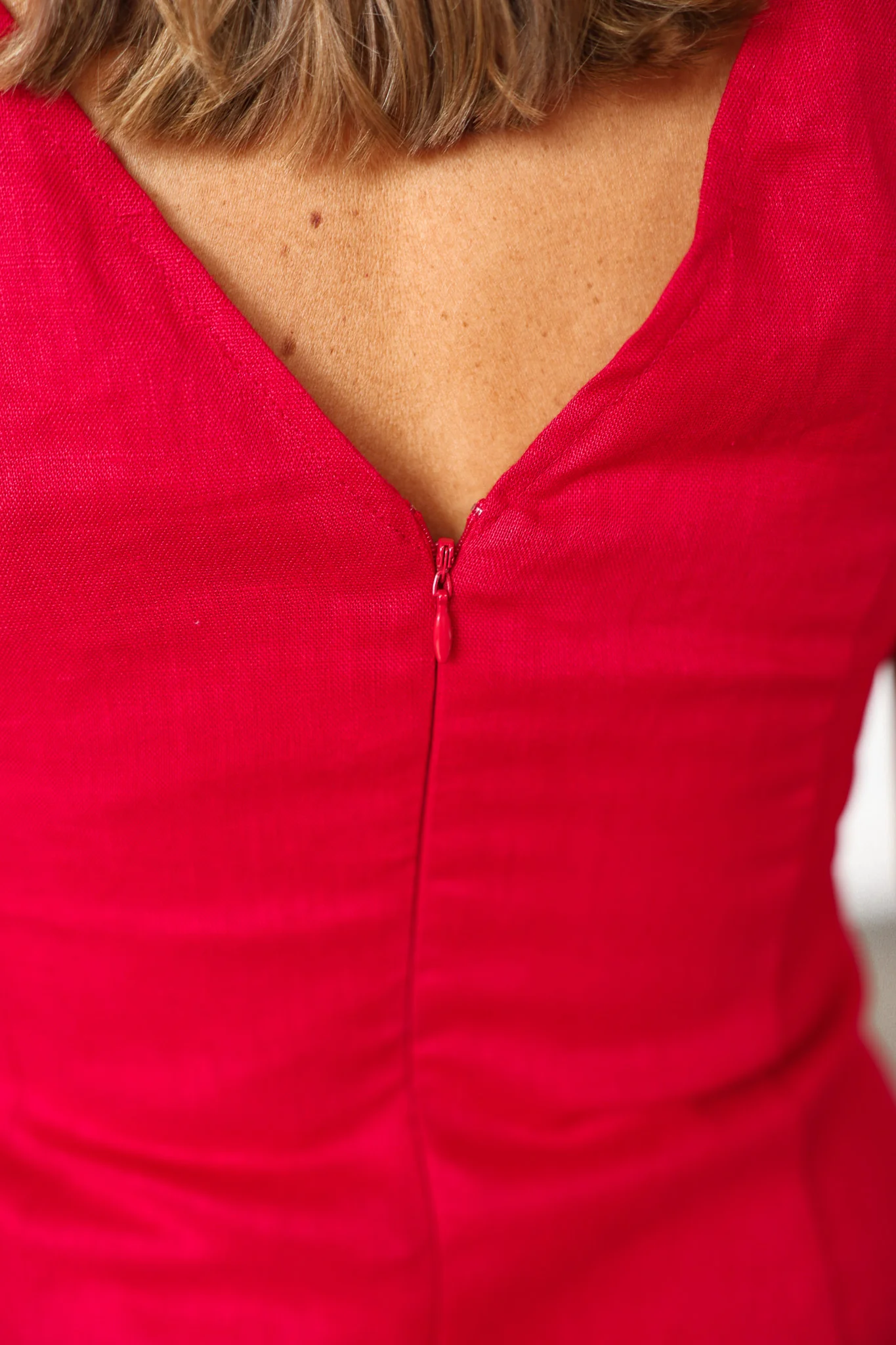 Drop Waist Mini Dress - Red - Image 8
