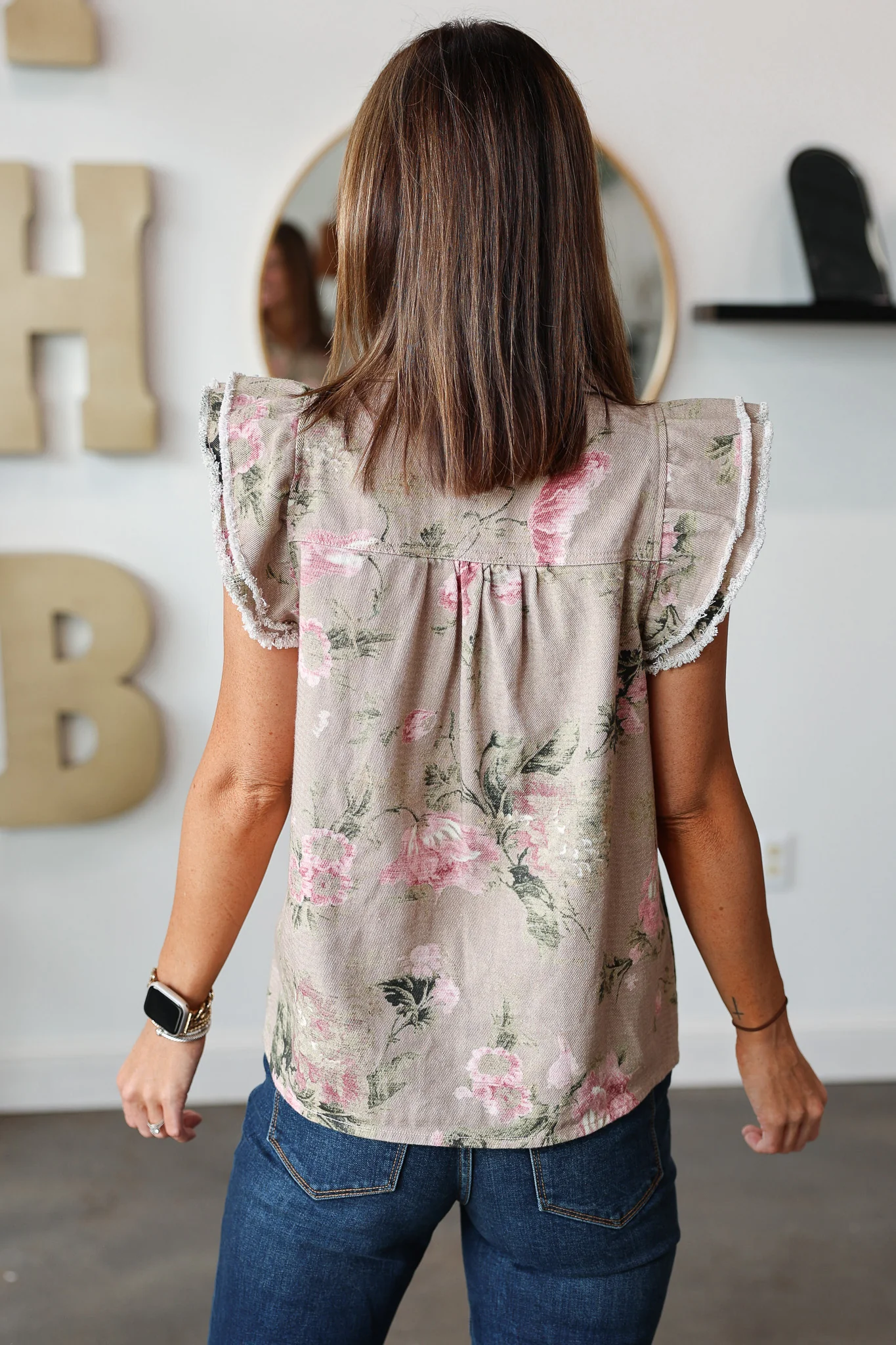 Floral Denim Top - Image 4