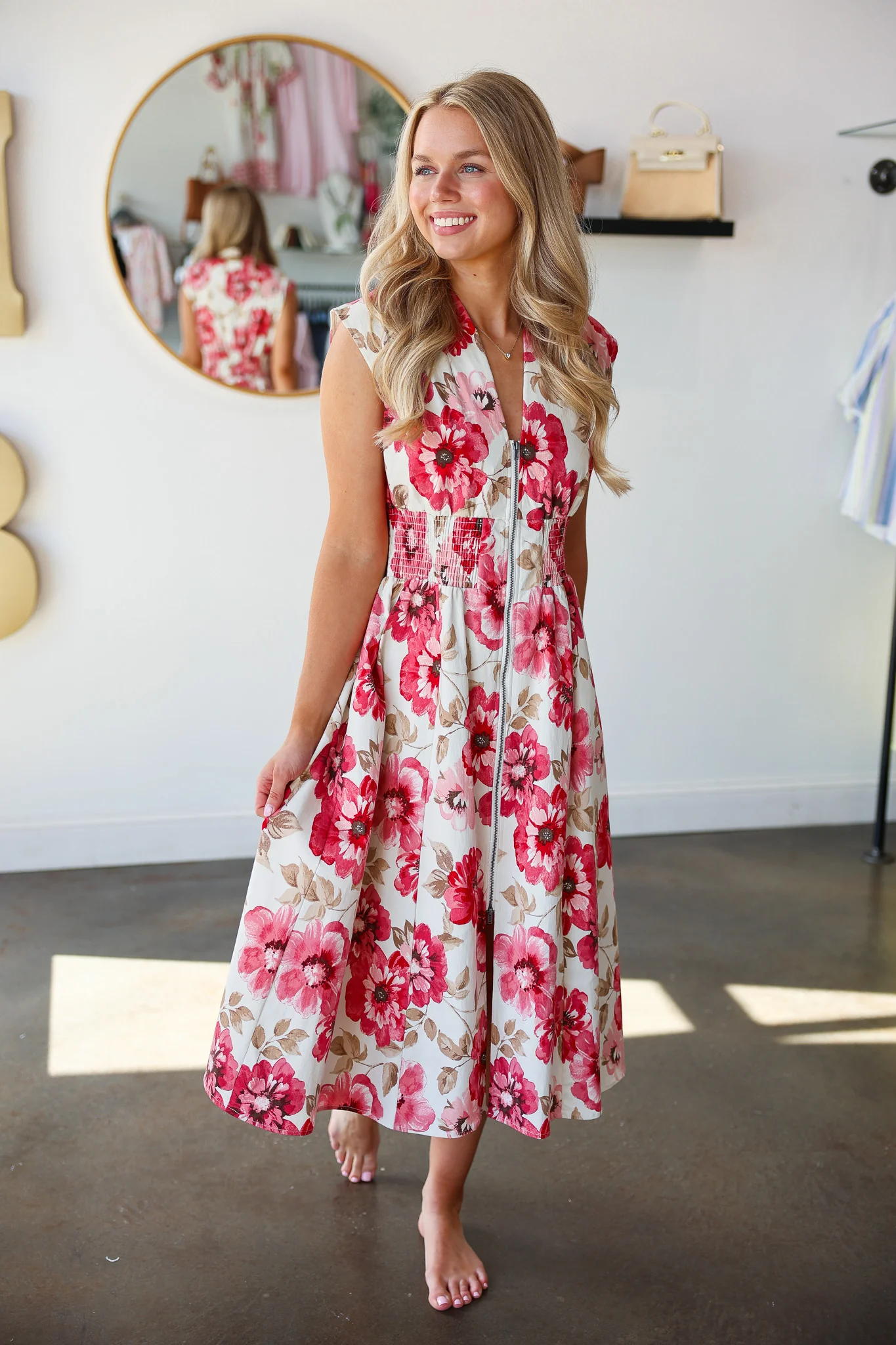 Floral Smocked Waist Dress