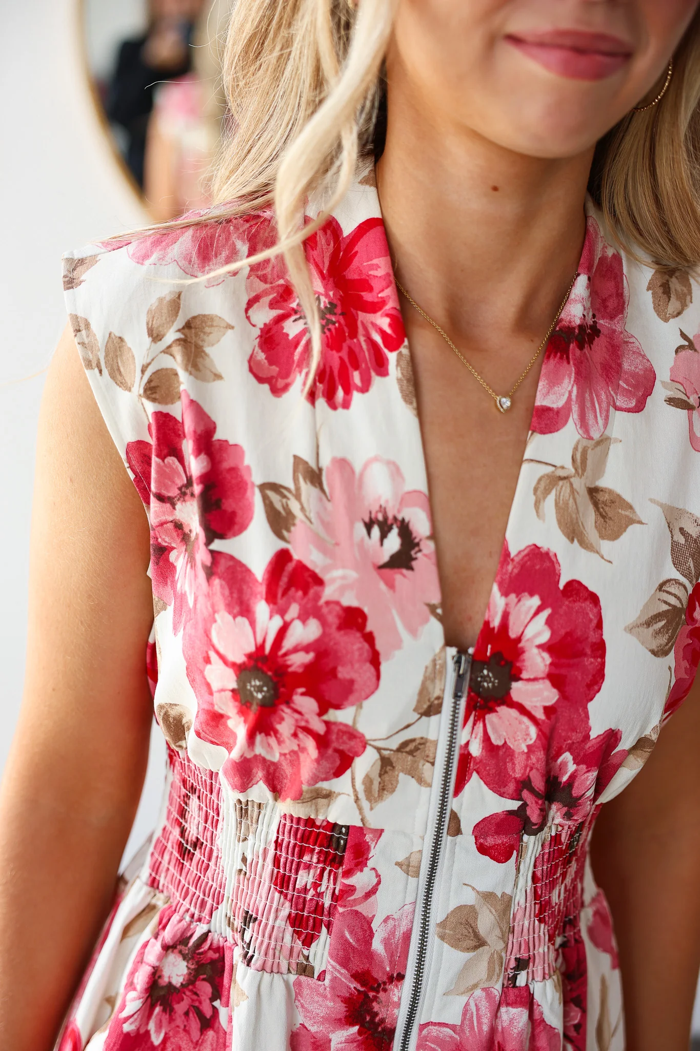 Floral Smocked Waist Dress - Image 2