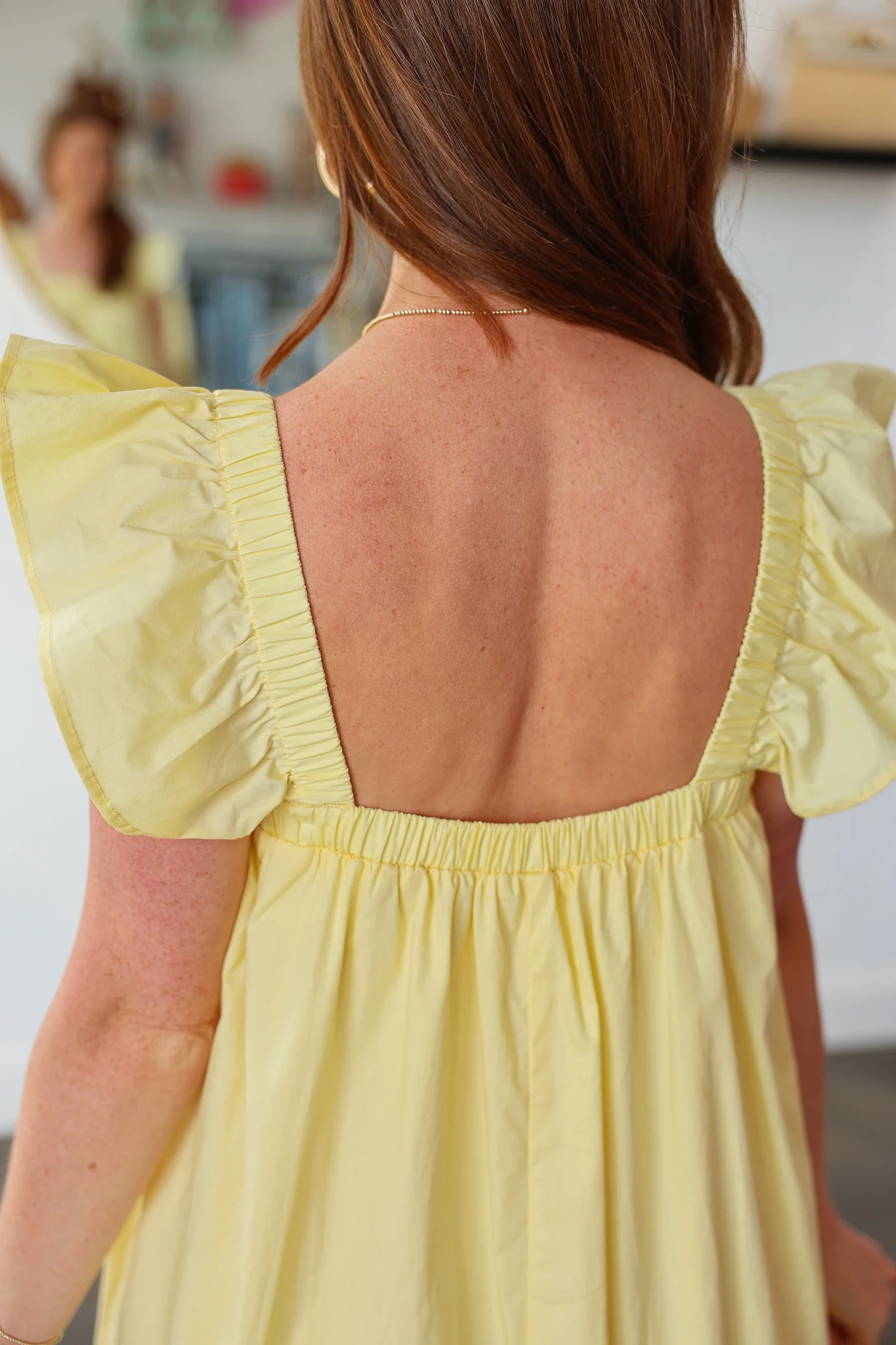 Flutter Sleeve Maxi Dress - Yellow - Image 7