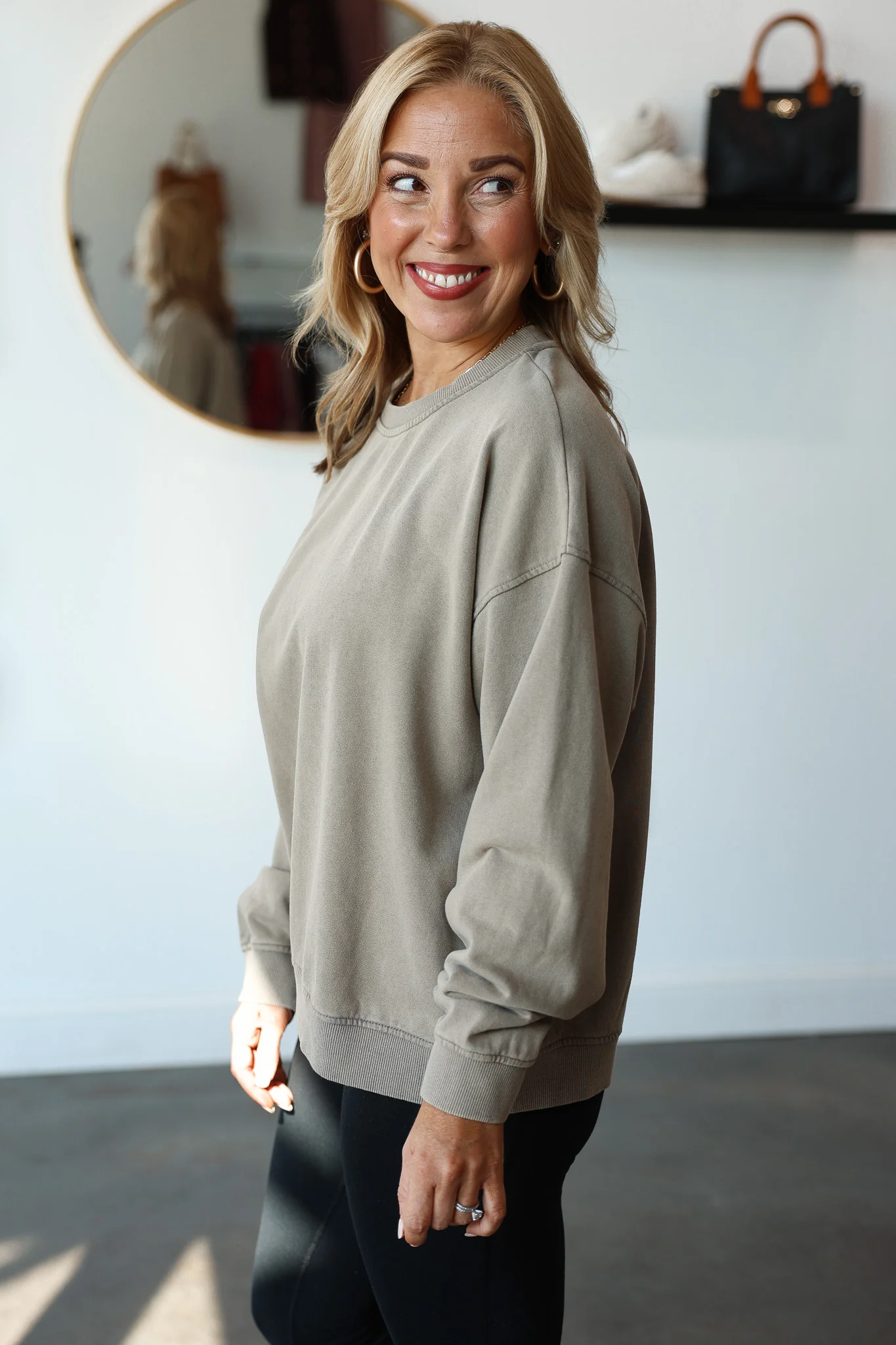 French Terry Sweatshirt - Olive - Image 5