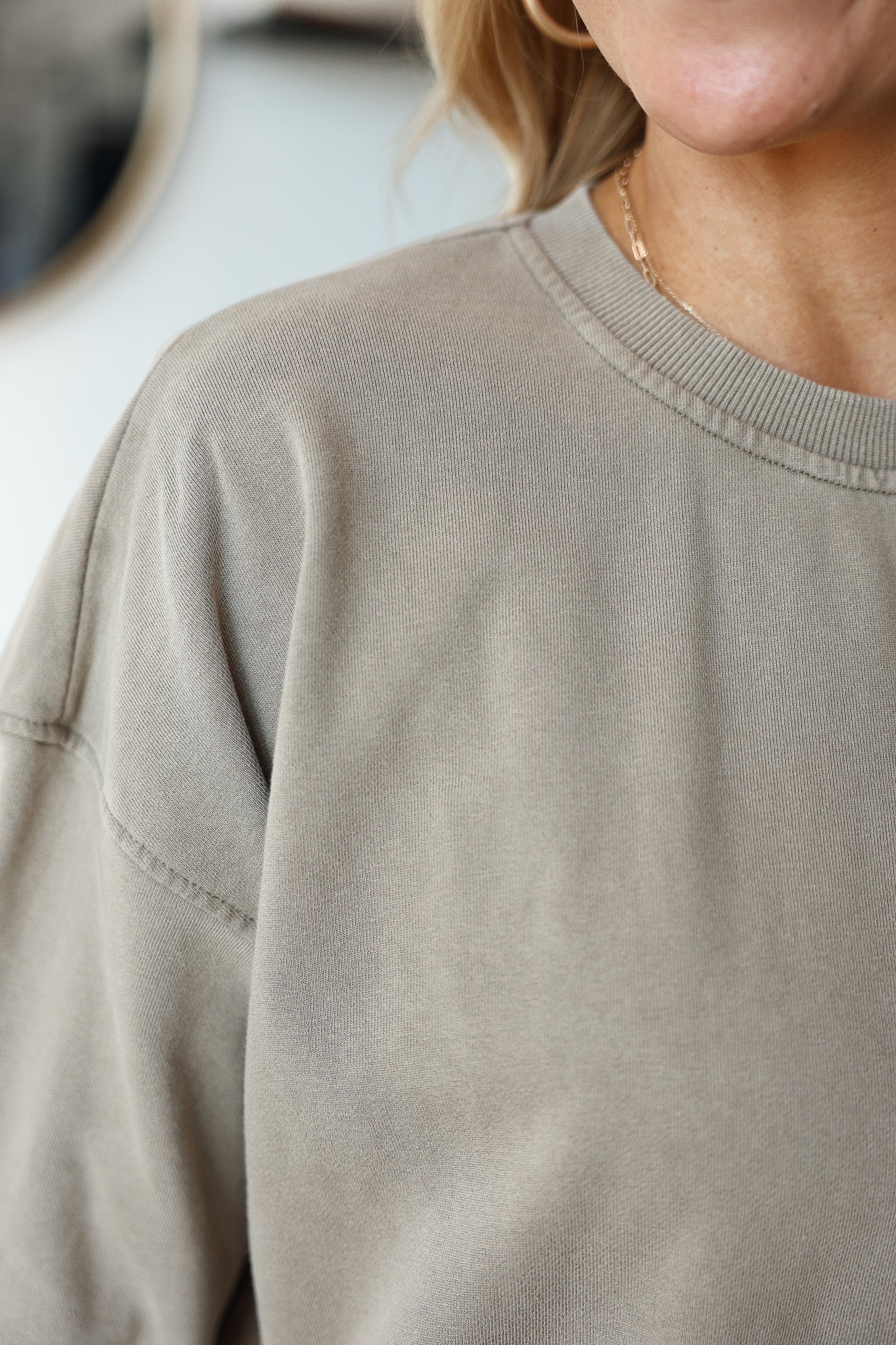 French Terry Sweatshirt - Olive - Image 7