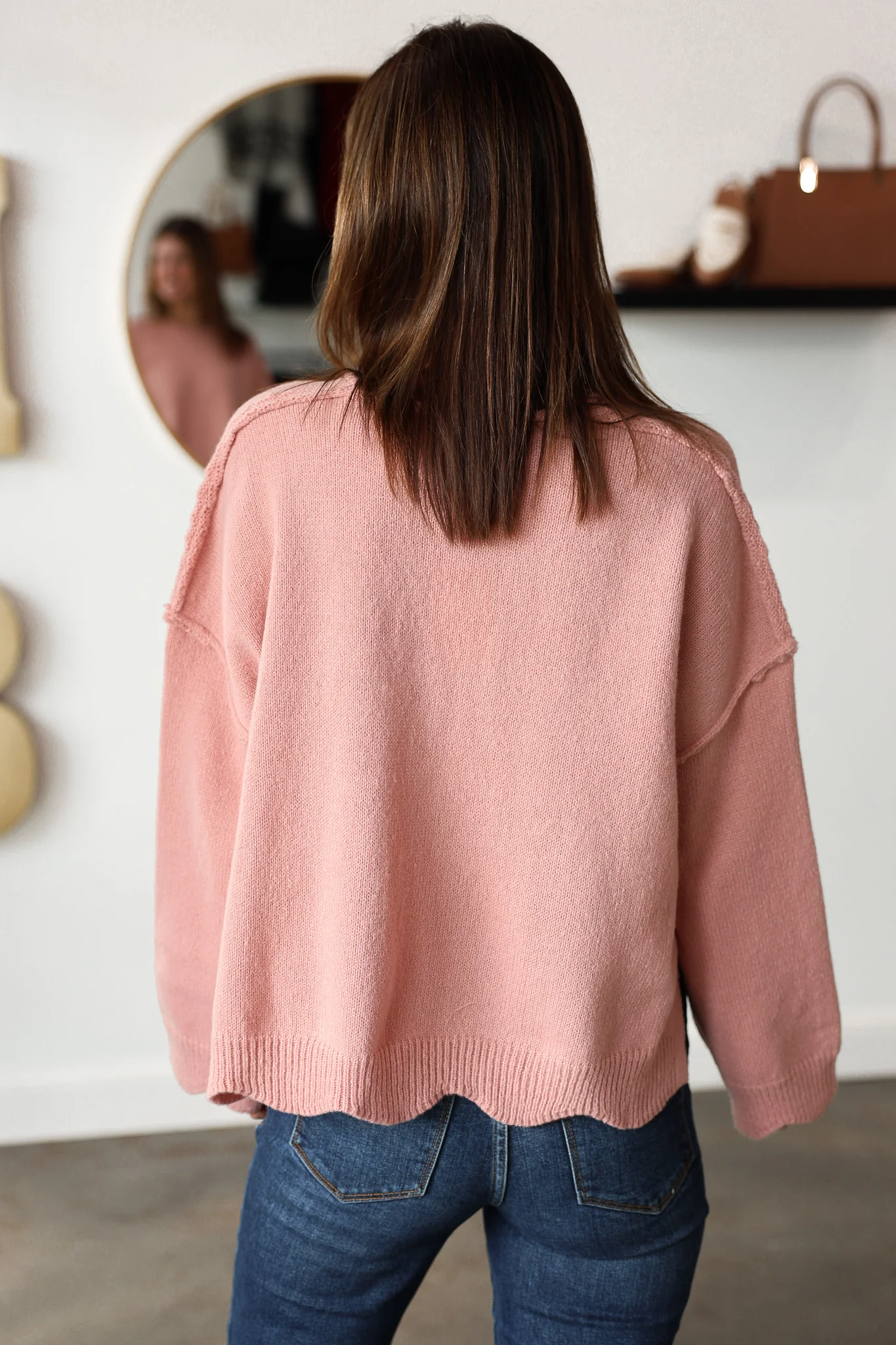 Front Pocket Sweater - Dusty Pink - Image 5