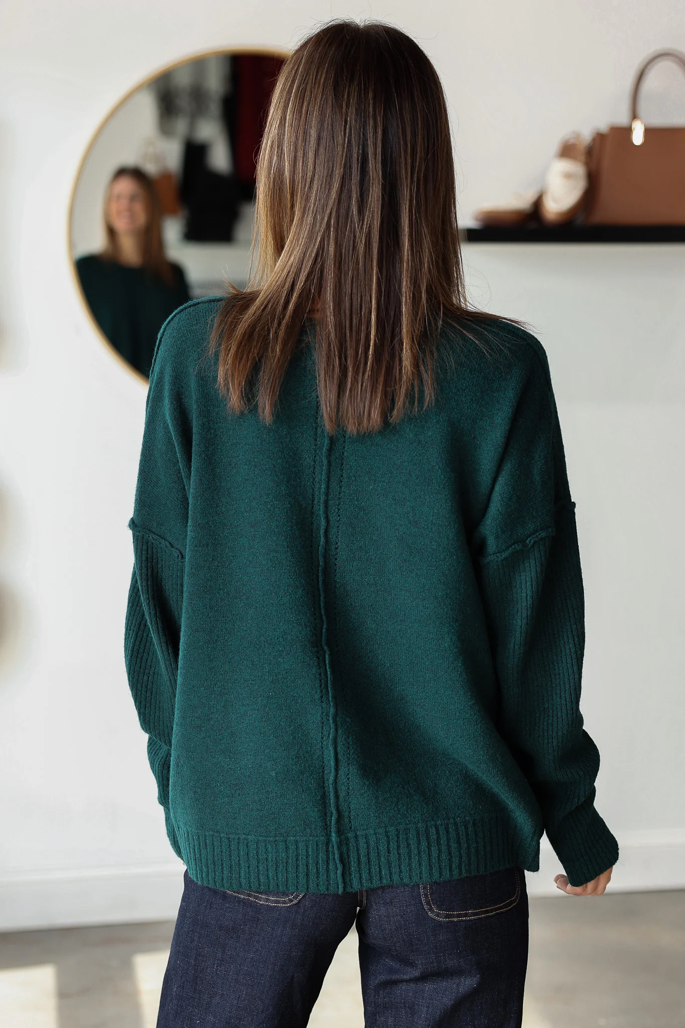 Front Seam Sweater - Green - Image 4
