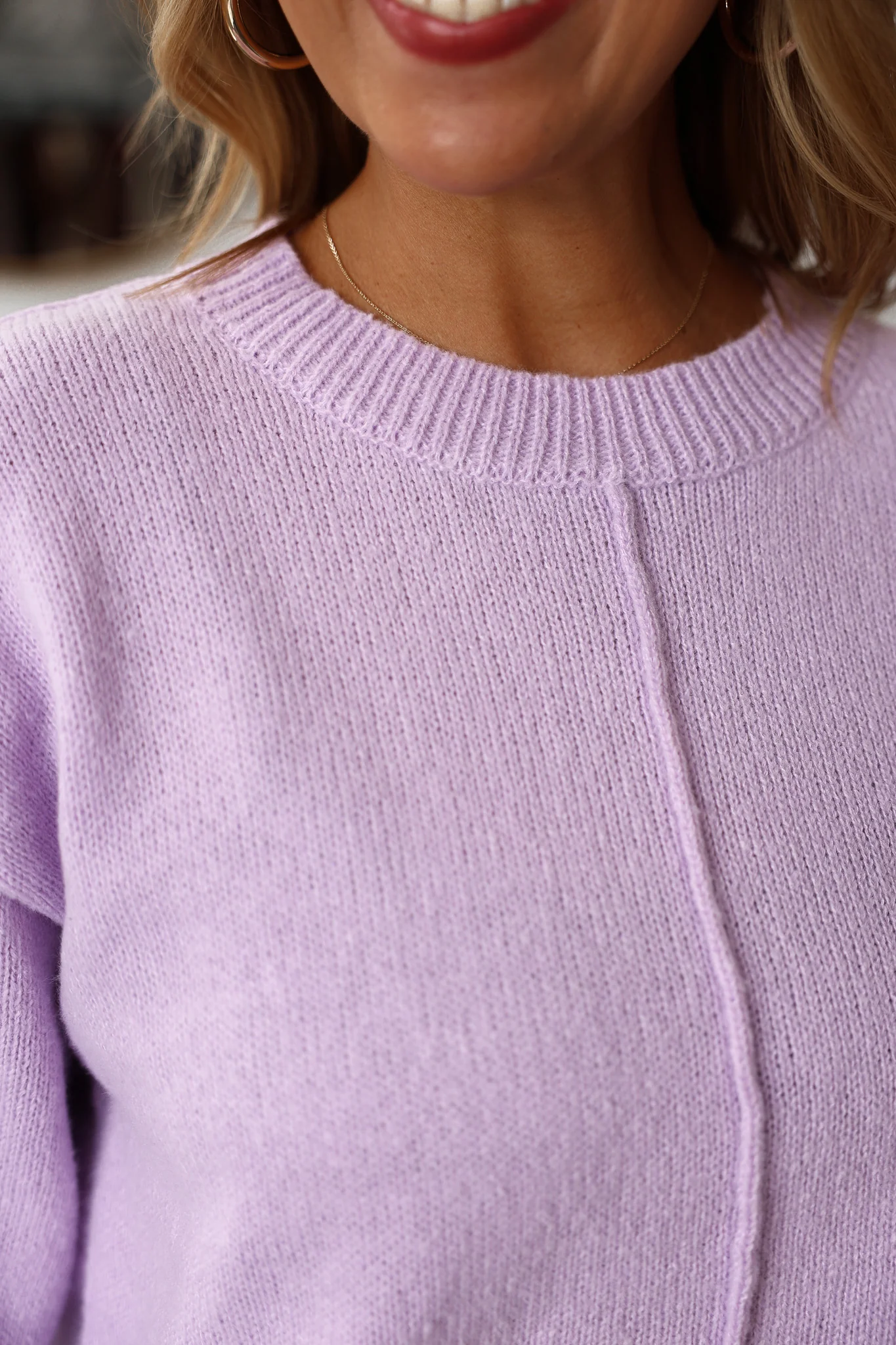Front Seam Sweater - Lavender - Image 6