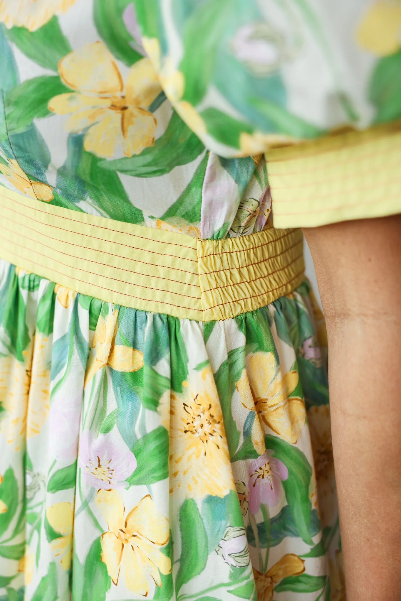 Front Zip Floral Dress - Yellow - Image 7