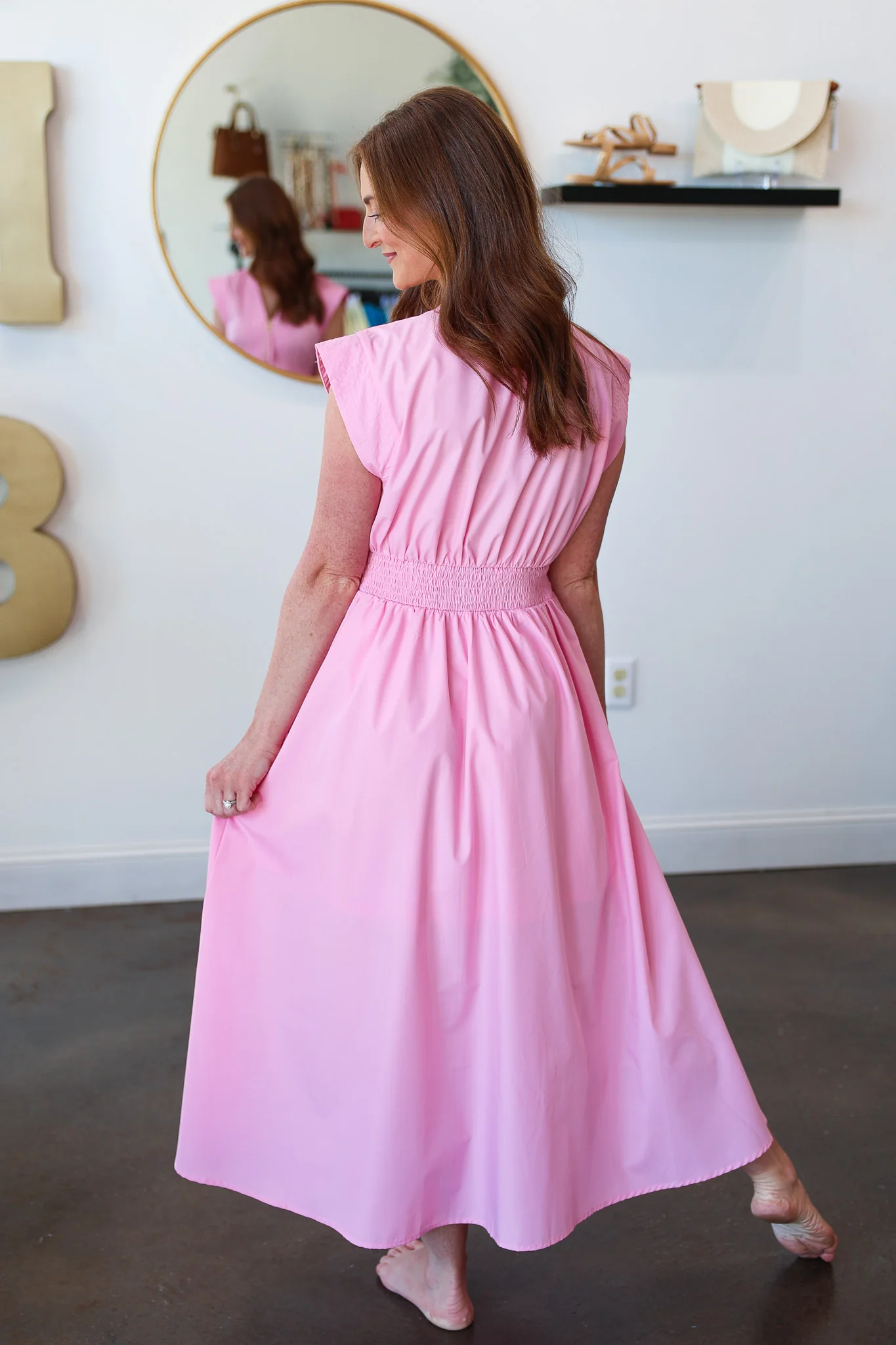 Front Zip Midi Dress - Pink - Image 7