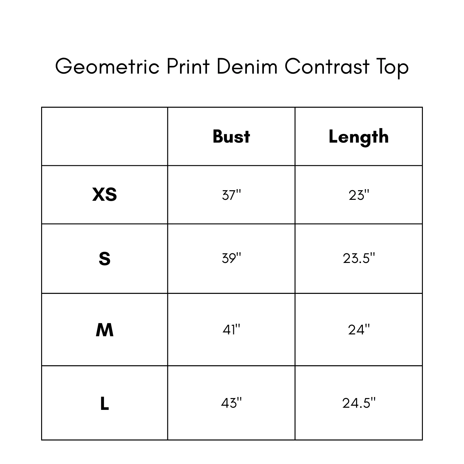 Geometric Print Denim Contrast Top - Image 7