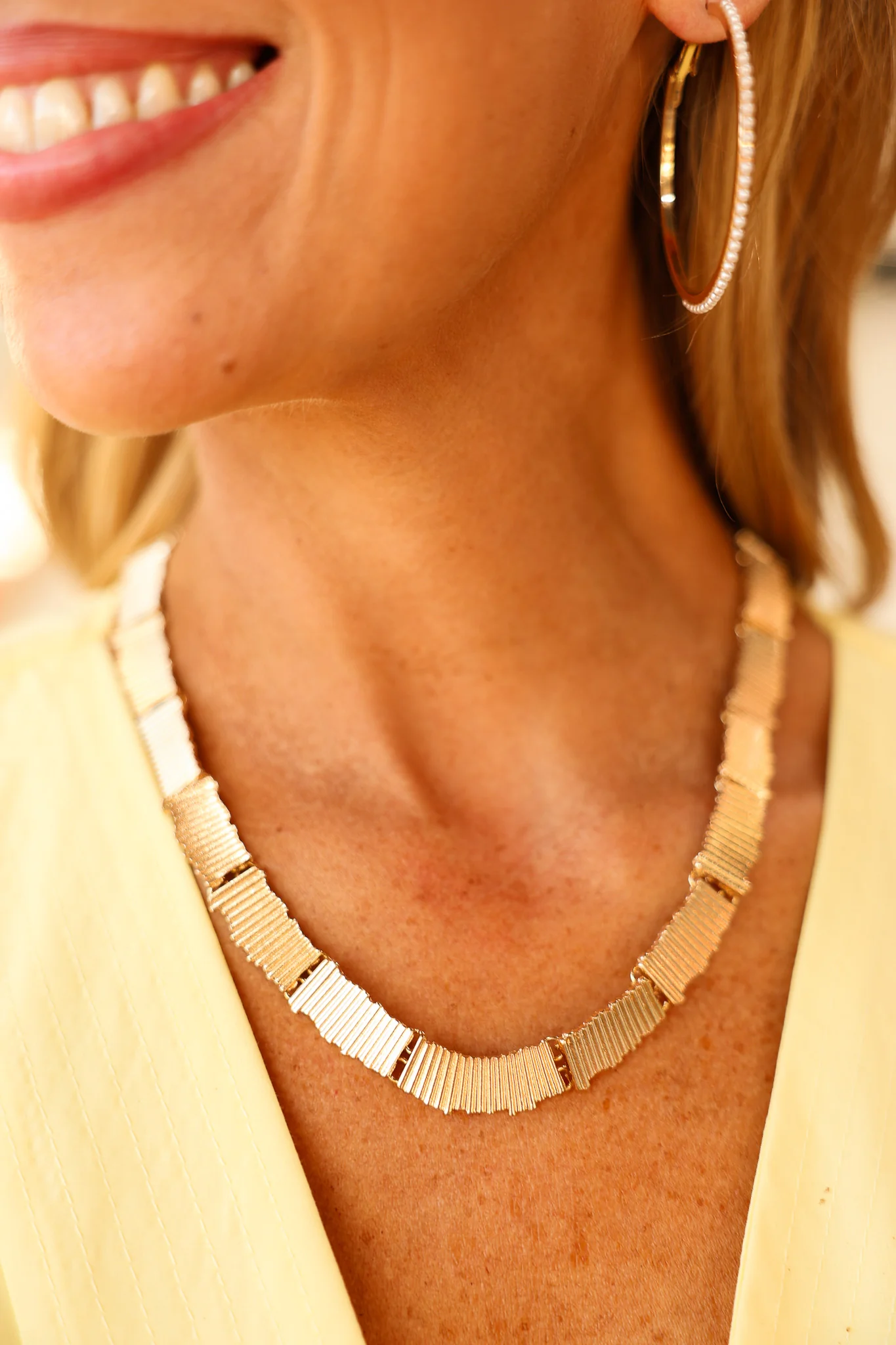 Gold Accordion Necklace