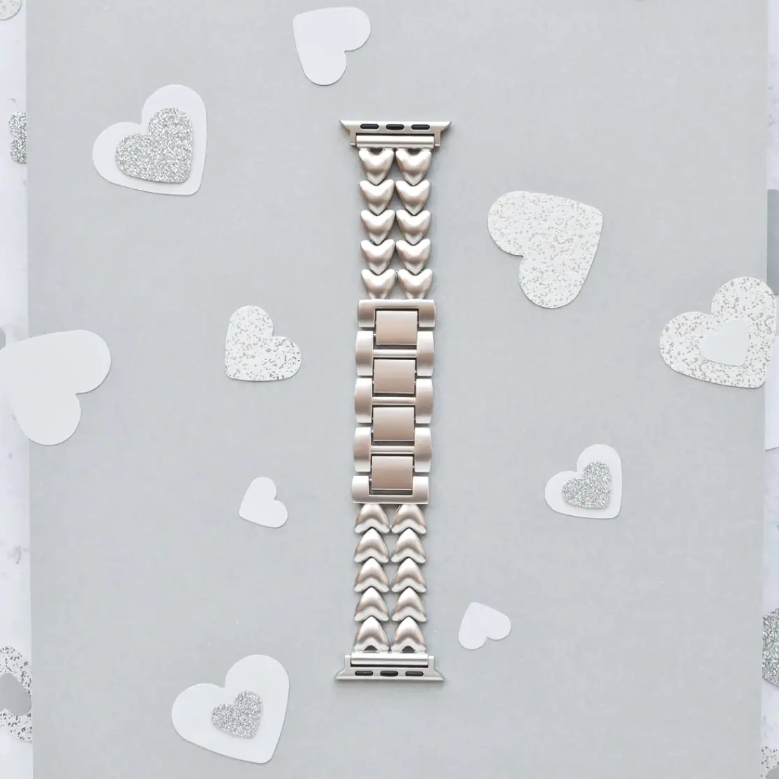 Heart Chain Apple Watch Band - Starlight - Image 3
