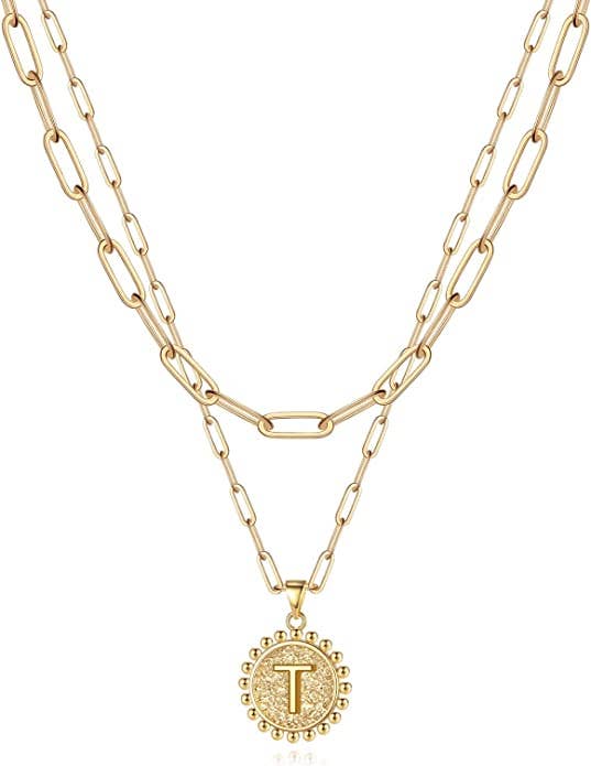 Layered Chain Initial Necklace - Image 3