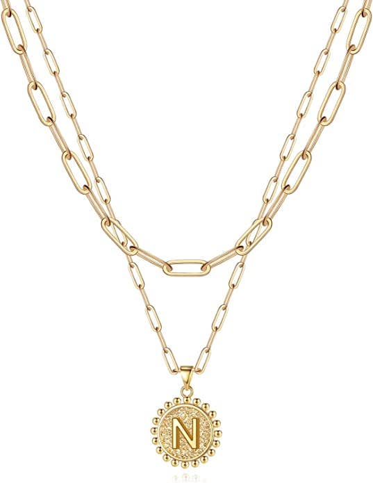 Layered Chain Initial Necklace - Image 8