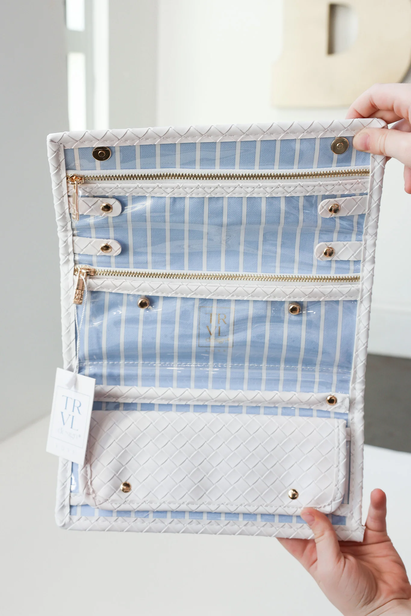 Luxe Jewelry Wallet - Woven Blanc - Image 2