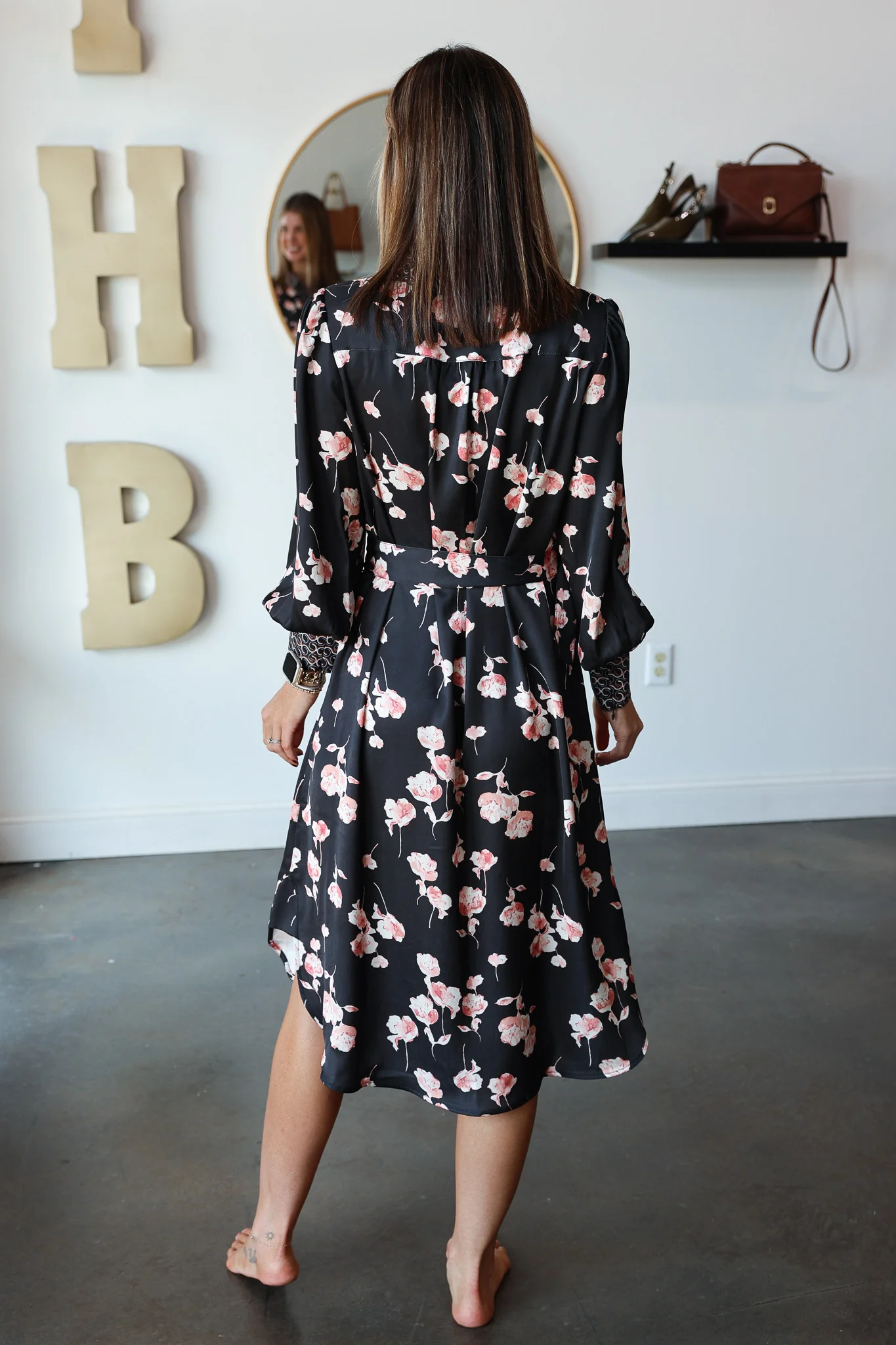Mixed Print Button Down Dress - Image 4