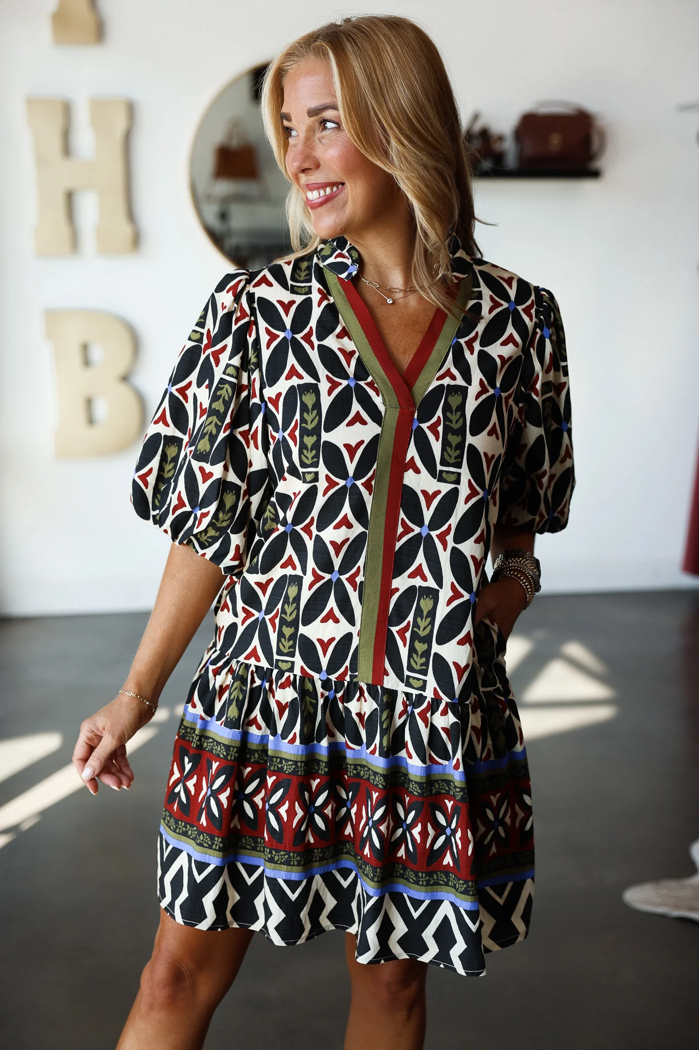 Mixed Print Dress - Image 2