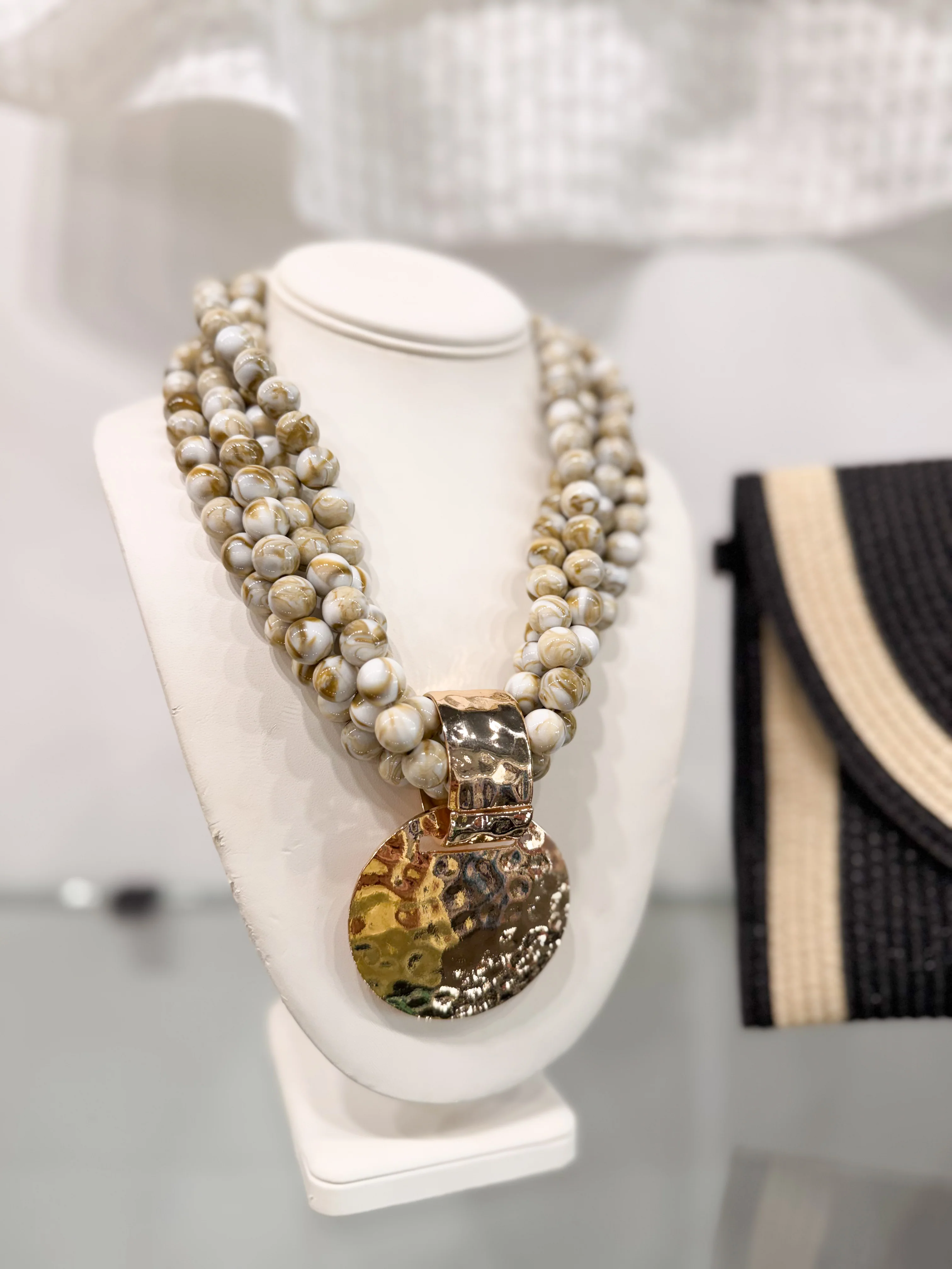 Multilayer Beaded Statement Necklace - Image 2