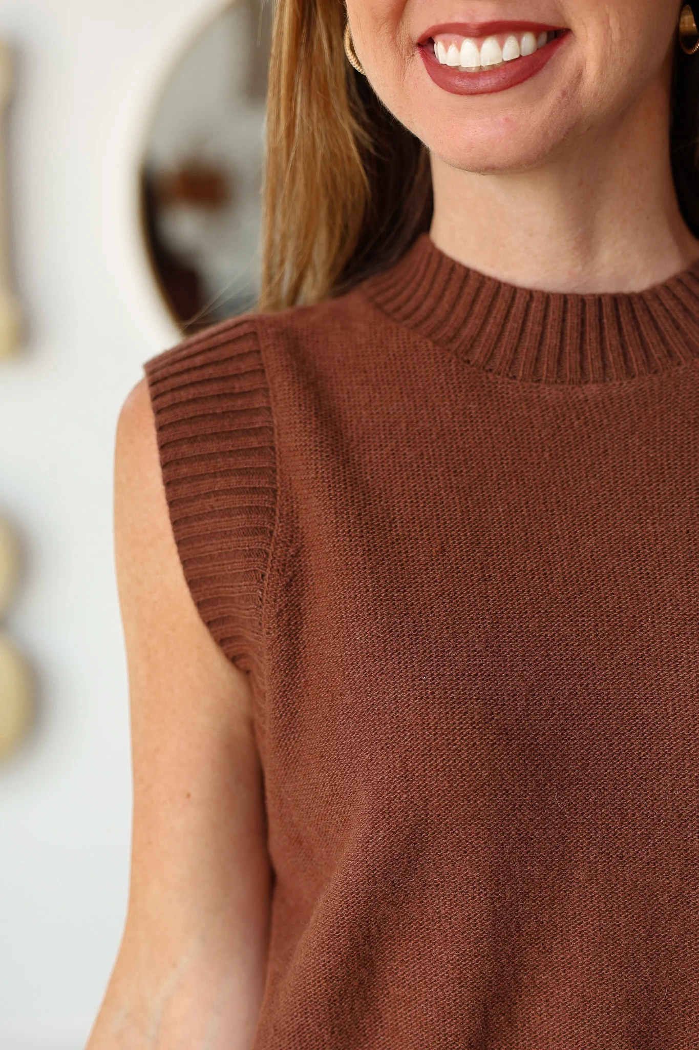 Open Back Sweater Tank - Chocolate - Image 6